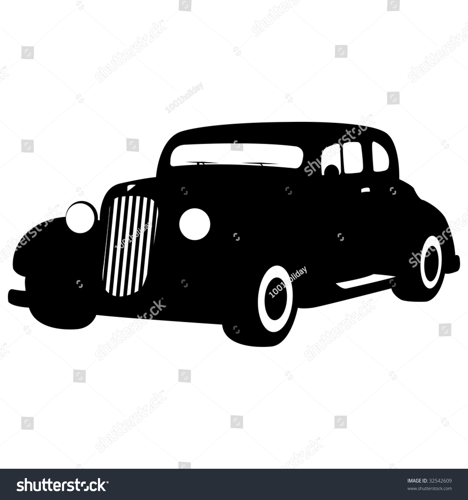 Black Gradiented Vintage Car, Vector Illustration - 32542609 : Shutterstock