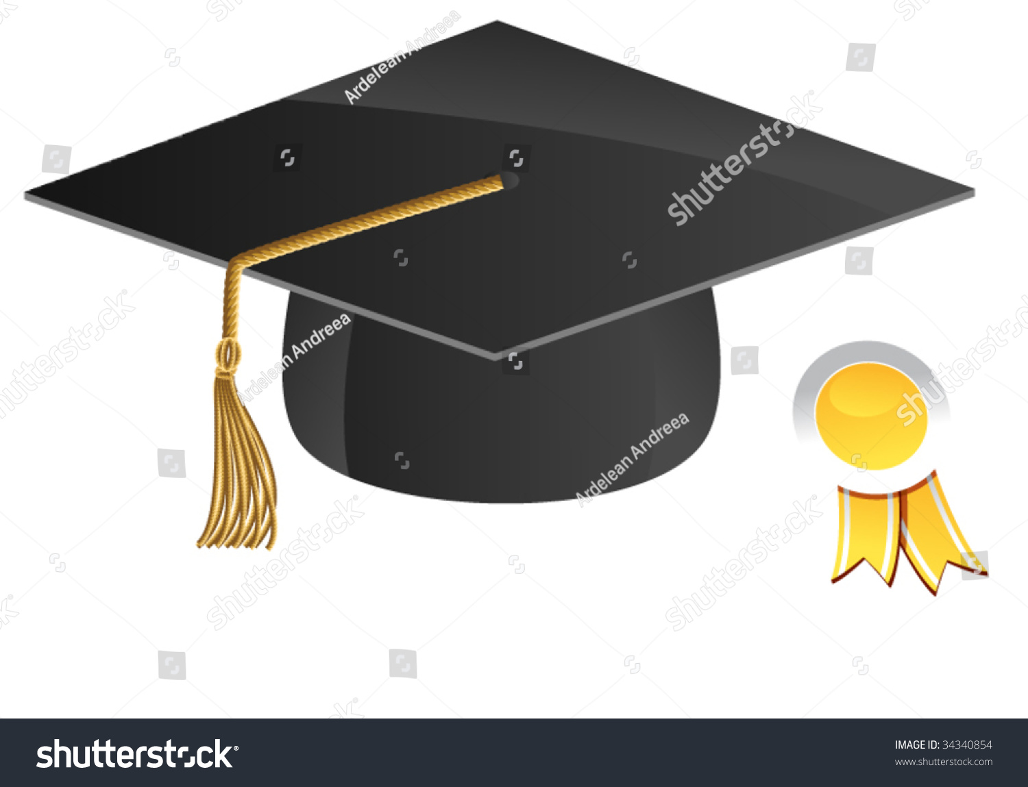 Black Graduation Cap Stock Vector Illustration 34340854 : Shutterstock