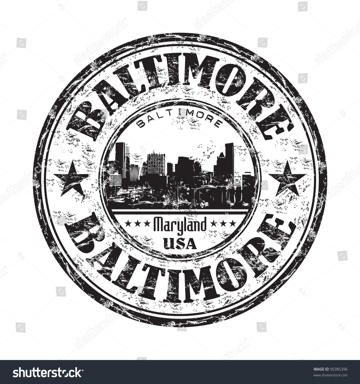 Black Grunge Rubber Stamp With The Name Of Baltimore The Largest 