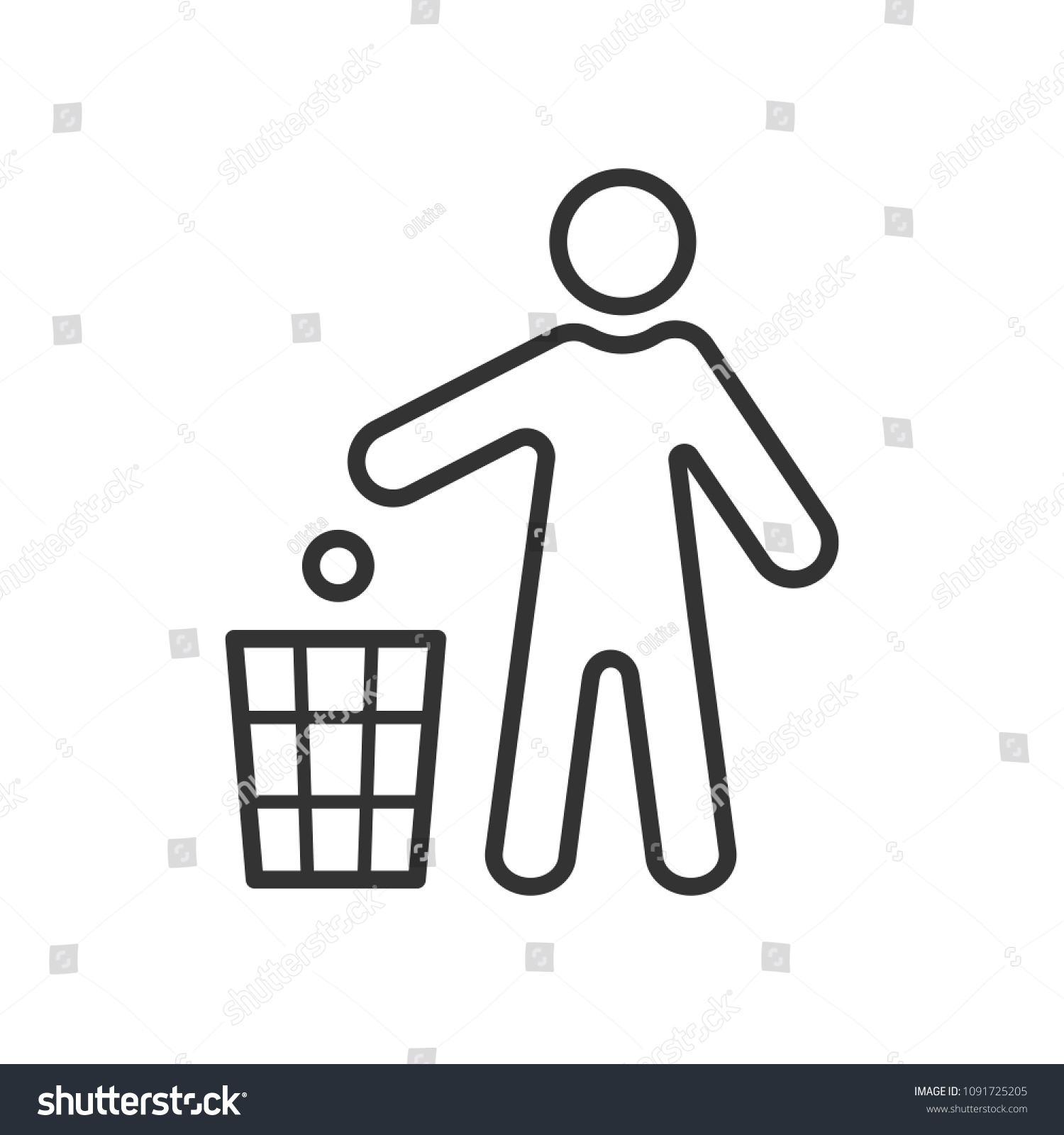 Black Isolated Outline Icon Man Throw Stock Vector Royalty Free