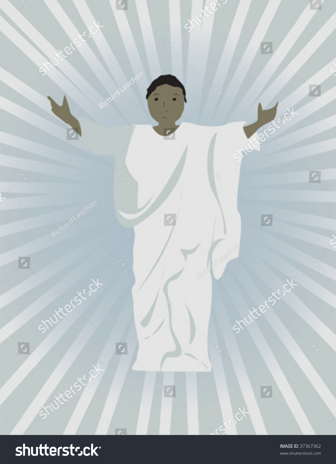 Black Jesus Outstretched Arms Vector Illustration Stock Vector 37367362