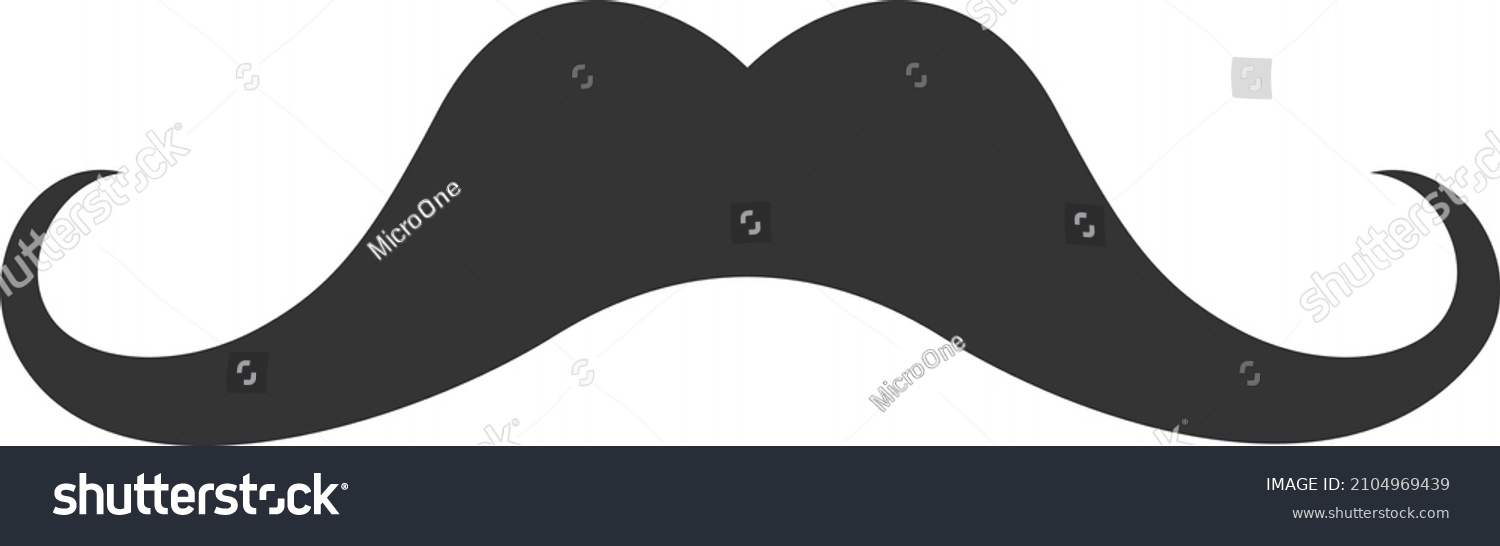 Black Moustache Icon Curly Fancy Male Stock Vector Royalty Free