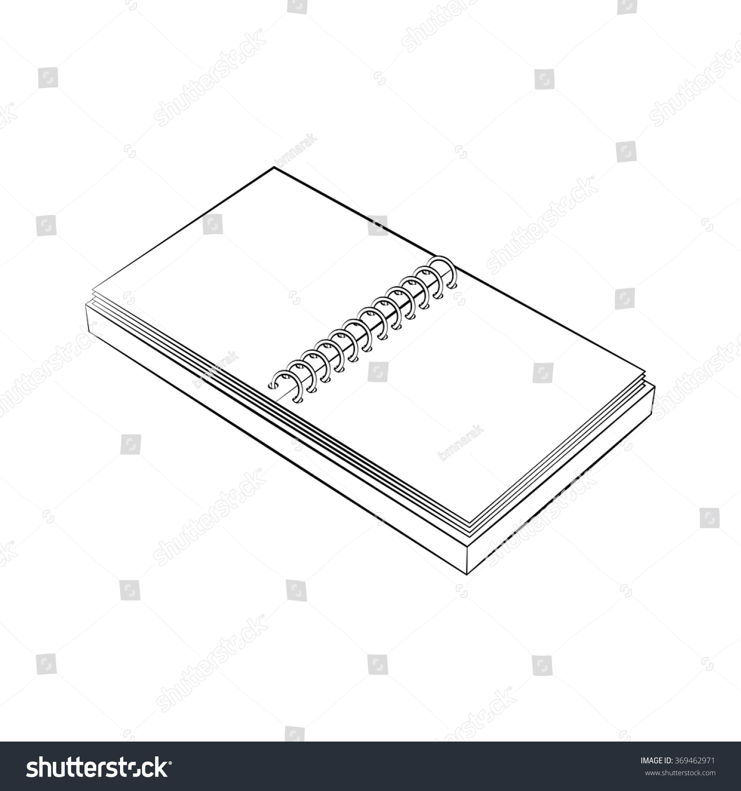 Black Outline Vector Book On White Background. - 369462971 : Shutterstock