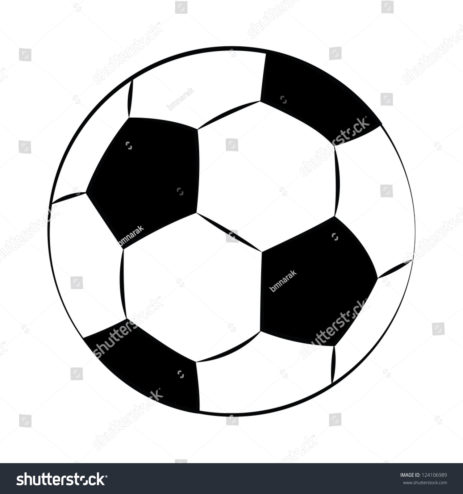 Black Outline Vector Football On White Background