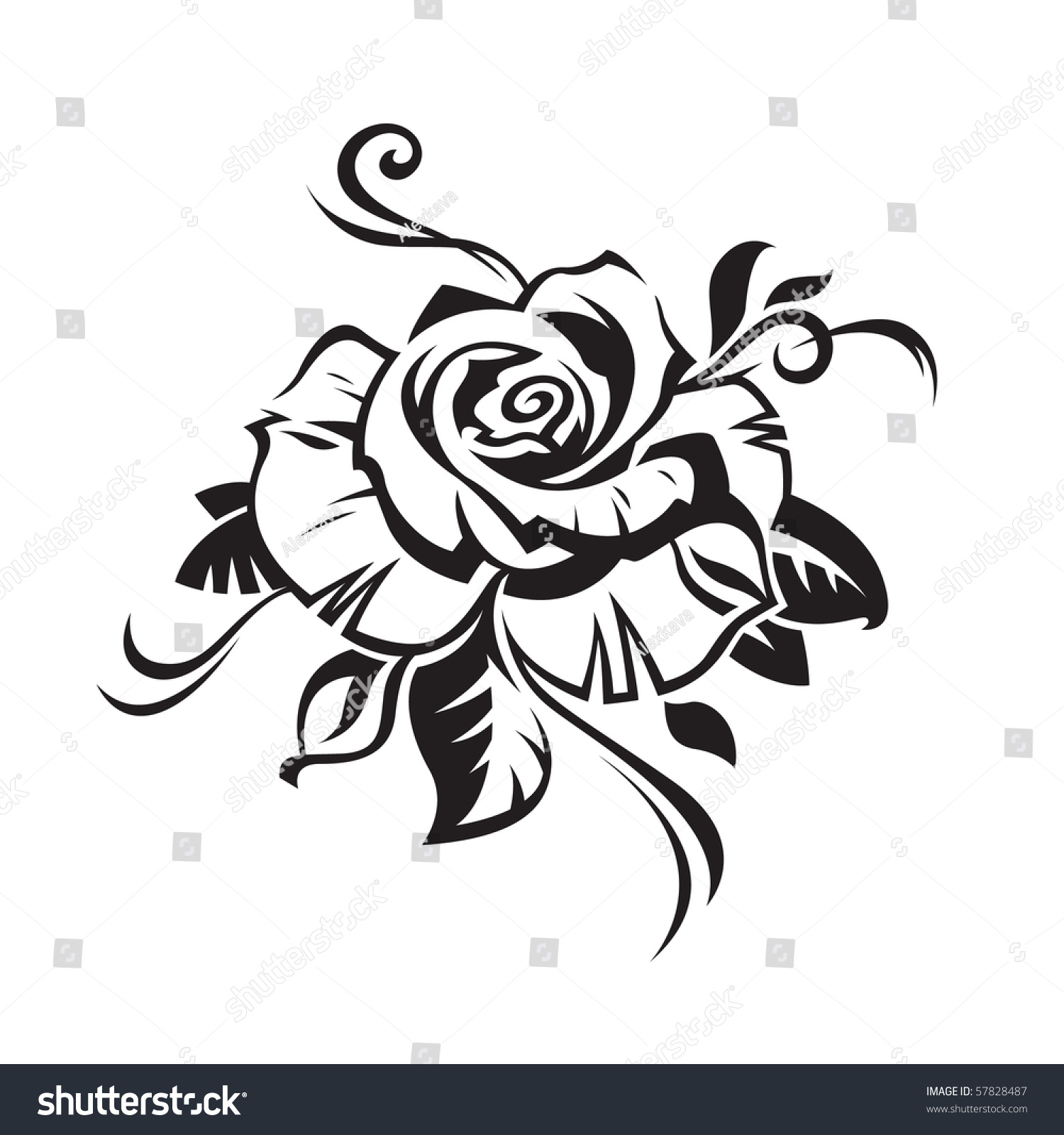 Black And White Rose Artwork