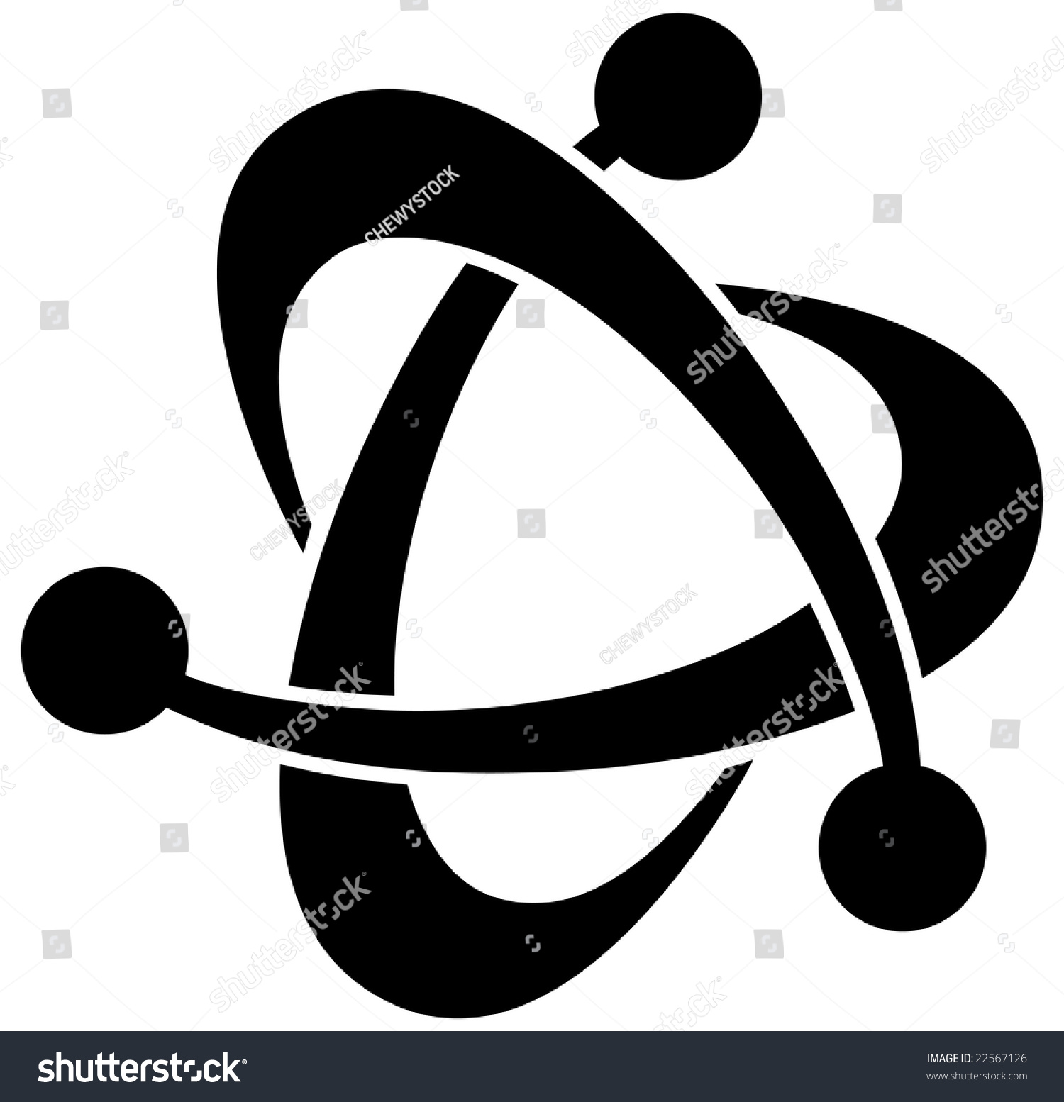 Black Science Fiction Atom Icon Stock Vector Illustration 22567126