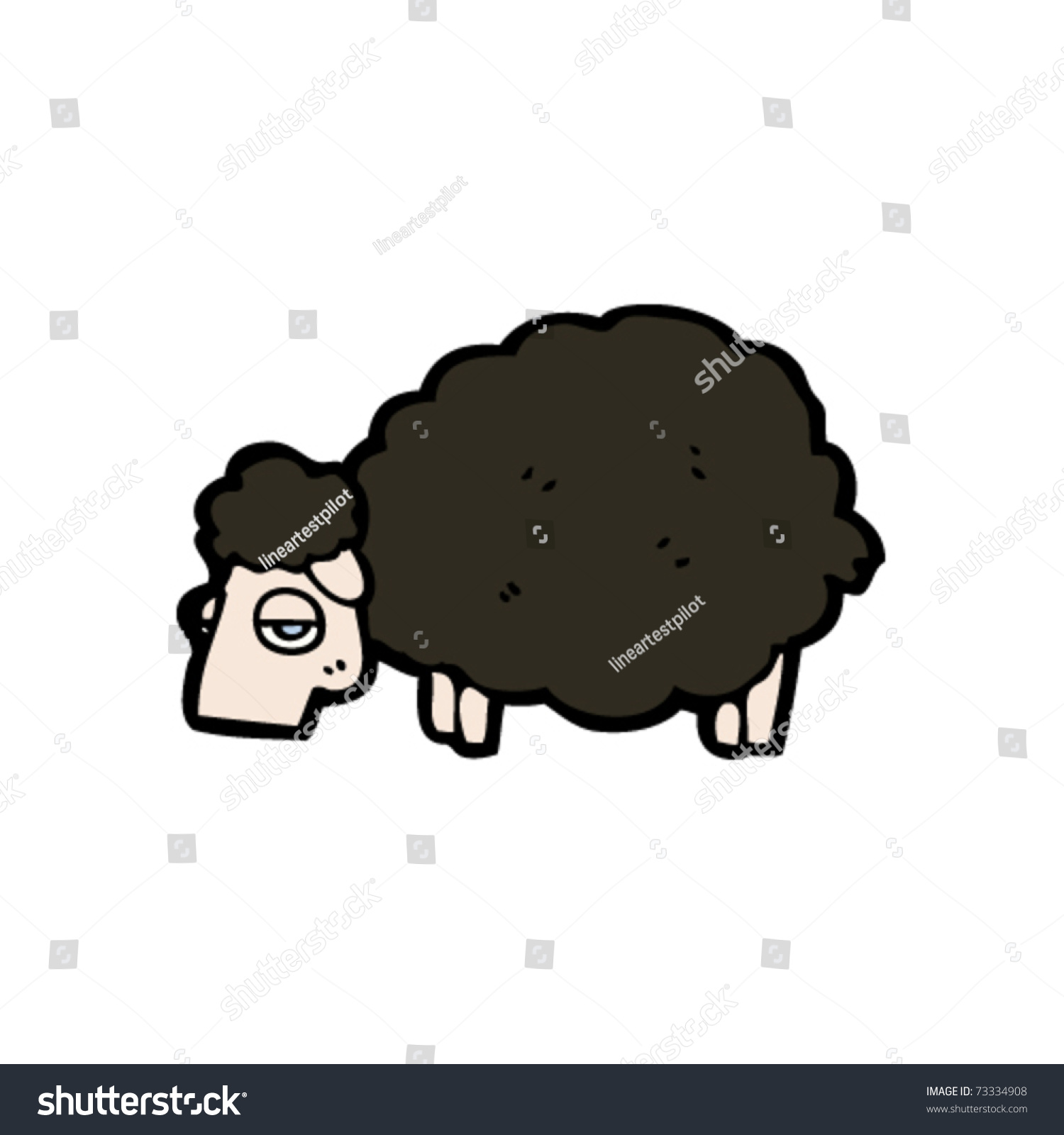 Black Sheep Cartoon Stock Vector Illustration 73334908 : Shutterstock