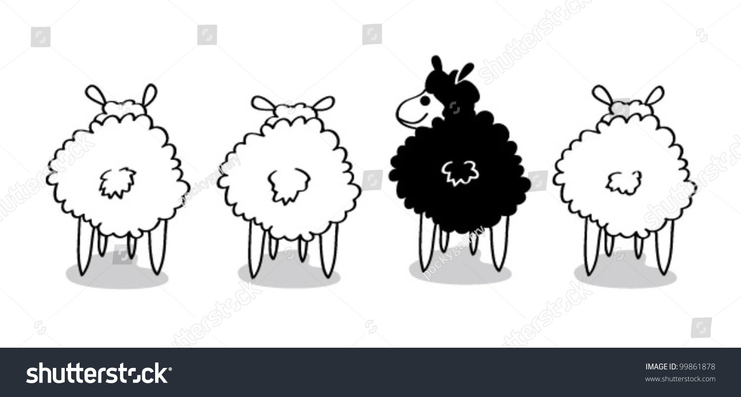 Black Sheep Vector Stock Vector 99861878 - Shutterstock