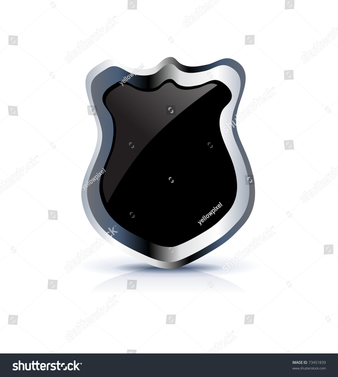 Black Shield Icon On White Stock Vector Illustration 73451839