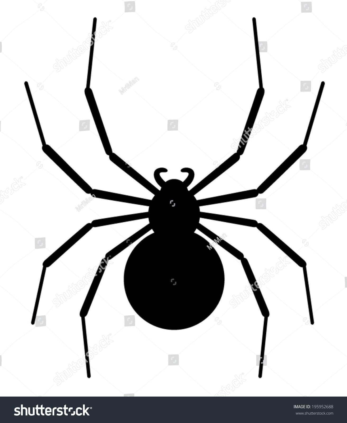 Black Spider Silhouette Stock Vector Illustration 195952688 Shutterstock