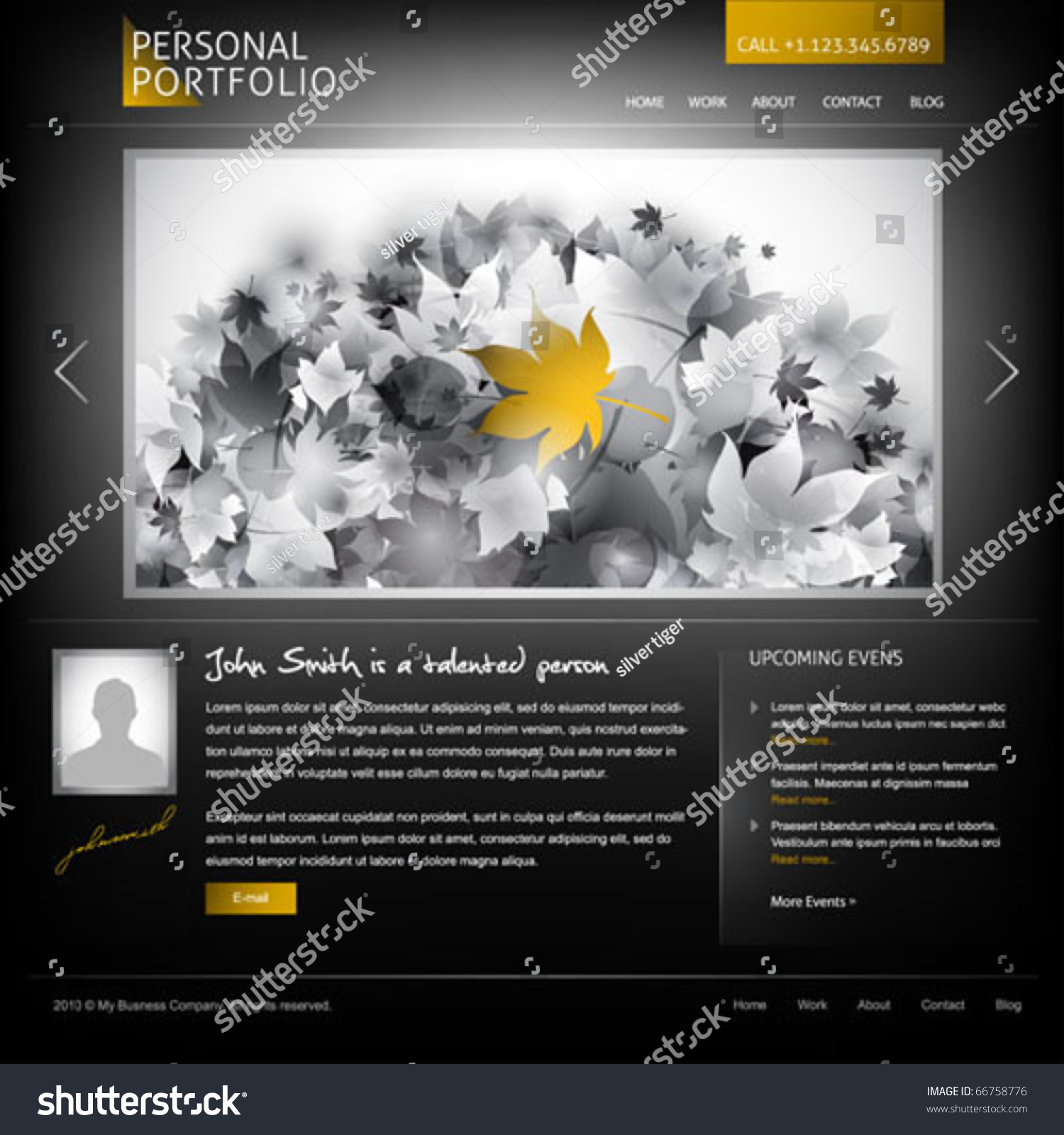 Black Stylish Website Template For Personal Portfolio - Perfect Layout ...