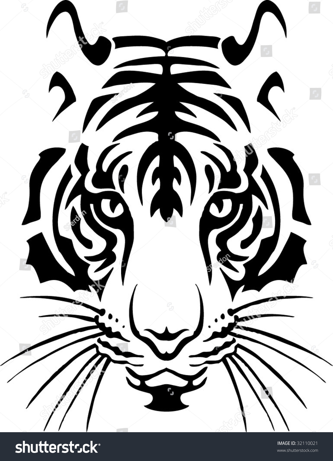 Black Tiger Stock Vector 32110021 - Shutterstock
