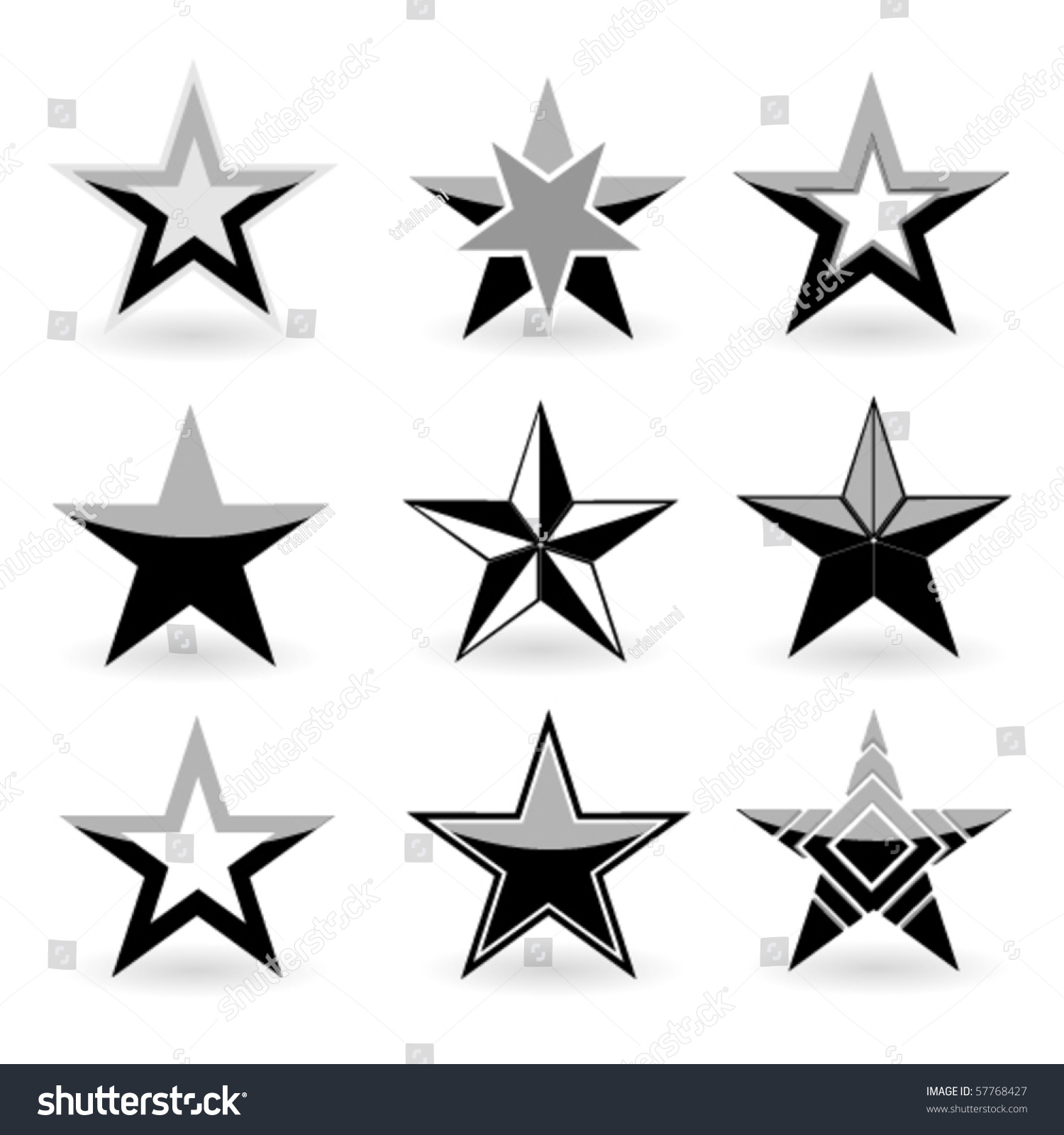 Black Vector Star Set - 57768427 : Shutterstock