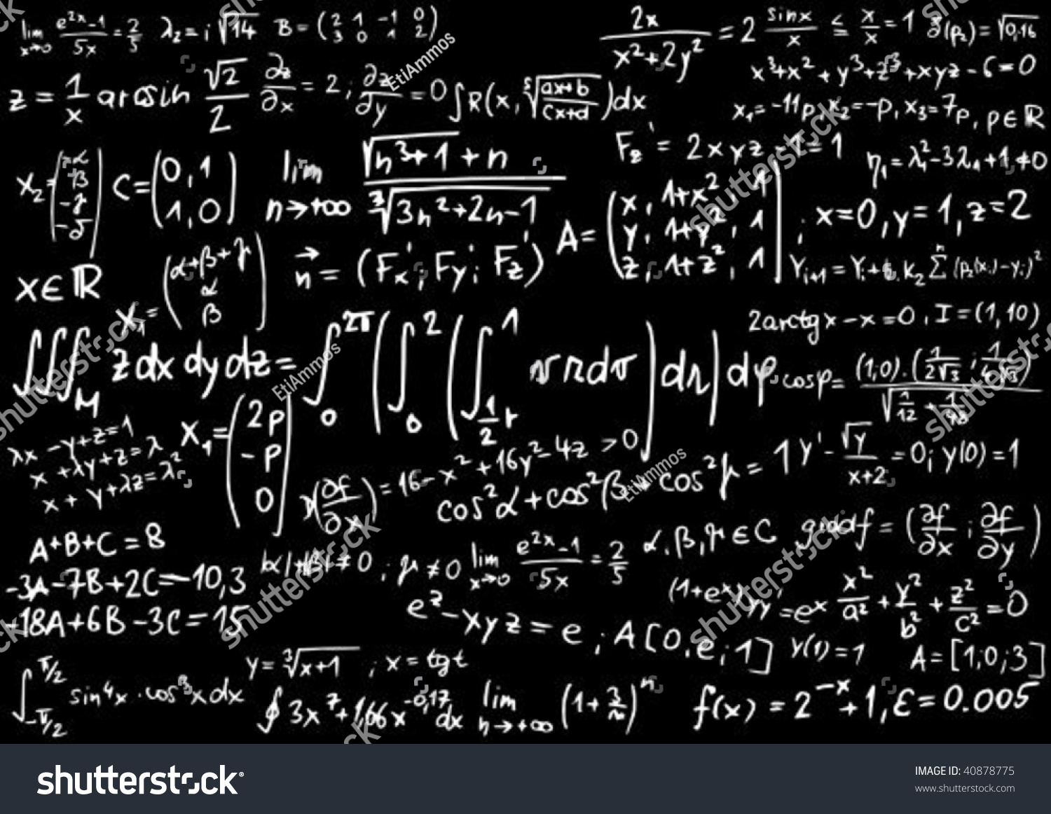 Blackboard With Mathematics Formula - Vector Illustration - 40878775