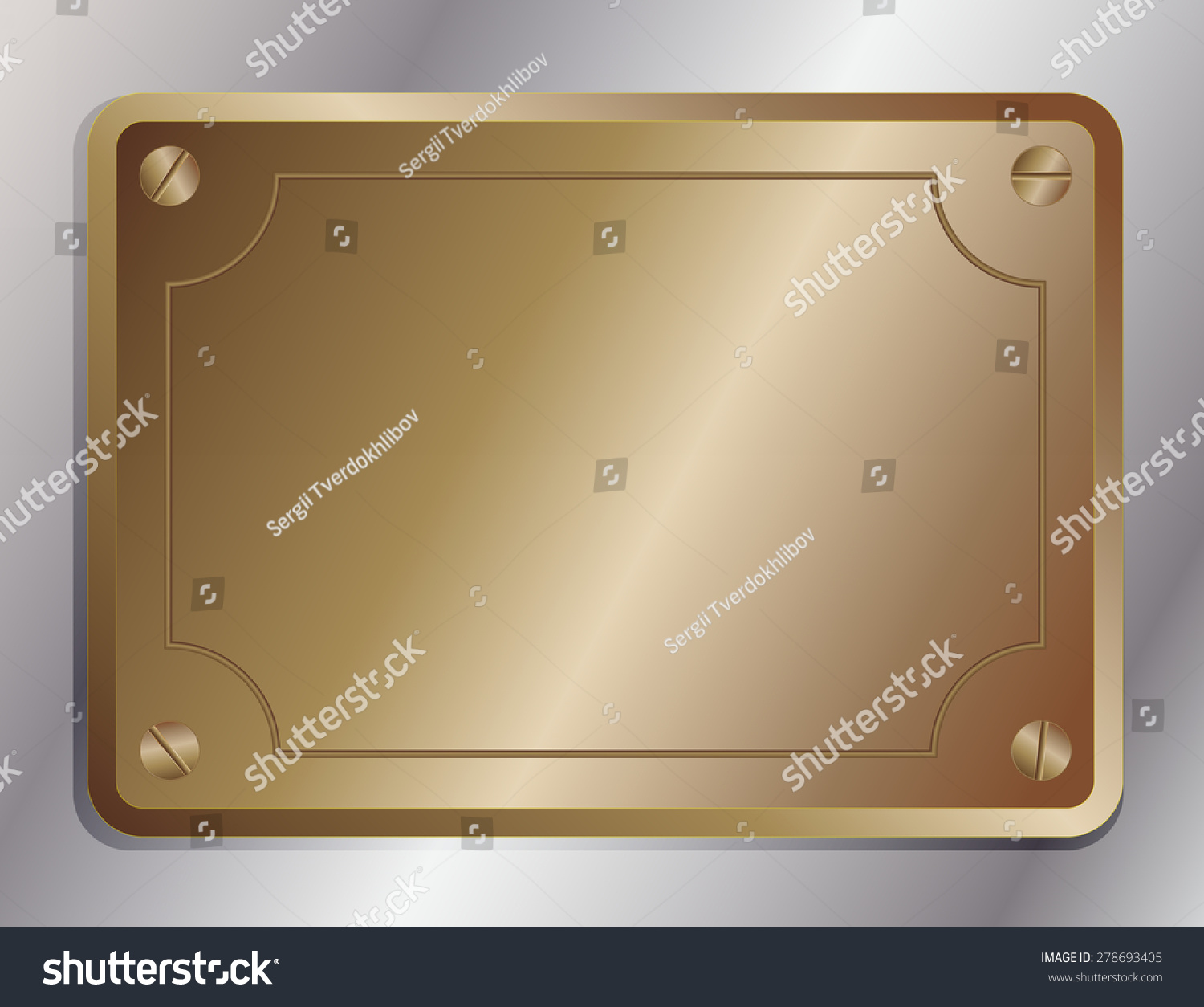 Blank Bronze Plaque Stock Vector Illustration 278693405 : Shutterstock