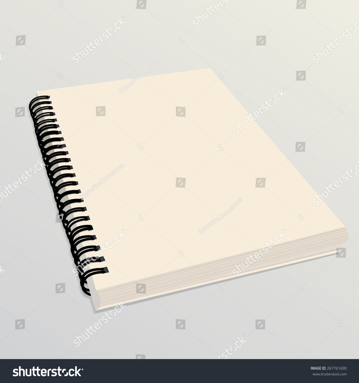 Blank Realistic Spiral Notepad Notebook.Template For Your Design Stock