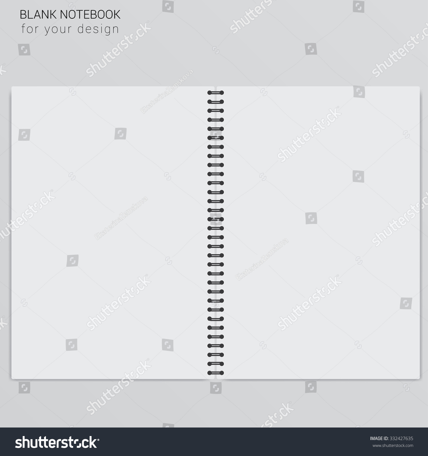 Blank Realistic Spiral Notepad Notebooktemplate Your Stock Vector