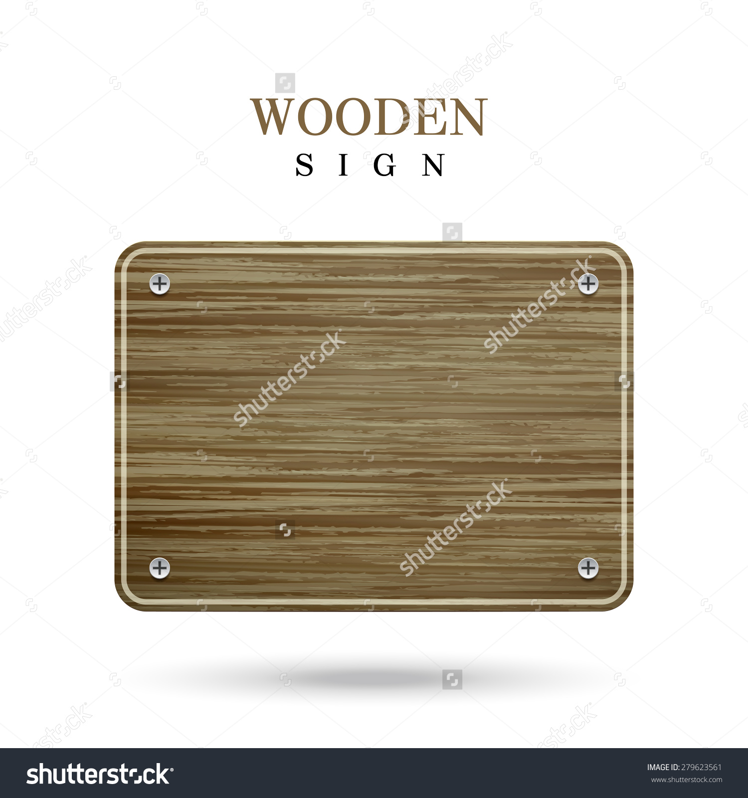 Blank Wooden Sign Isolated On White Background Stock Vector 279623561