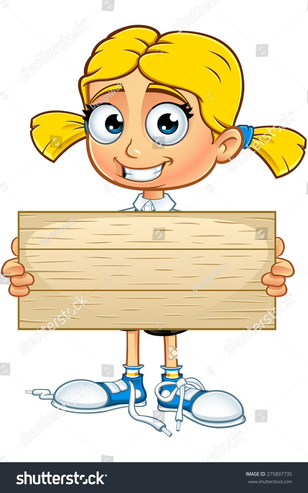 Blonde School Girl Character Stock Vector Illustration 275897735