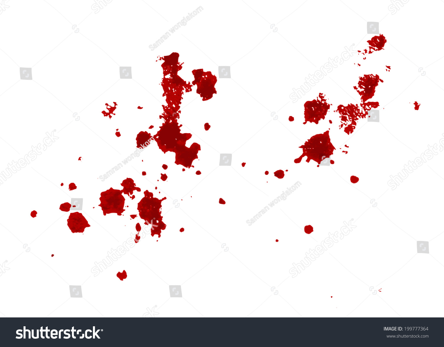 Blood Splatter On White Background Stock Vector Illustration 199777364