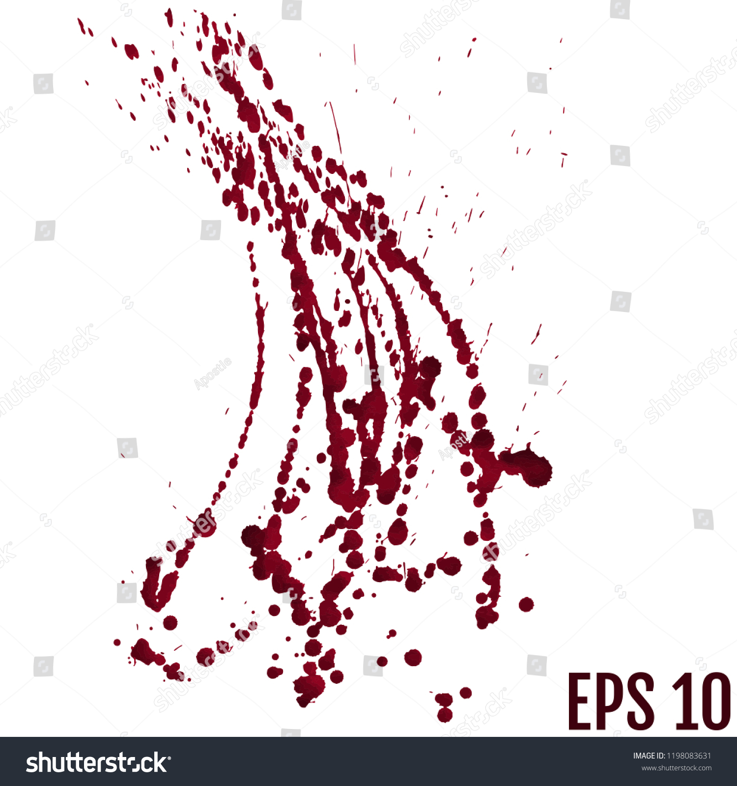 Blood Splatter Painted Vector Isolated On Stock Vector Royalty Free