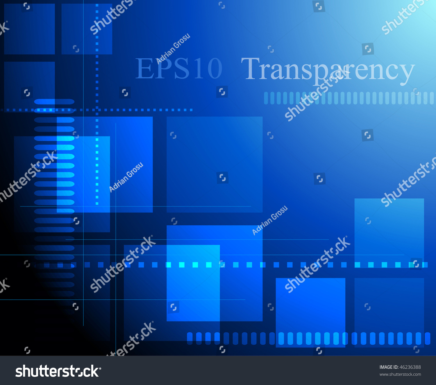 Blue Abstract Tech Background - Vector Illustration - 46236388