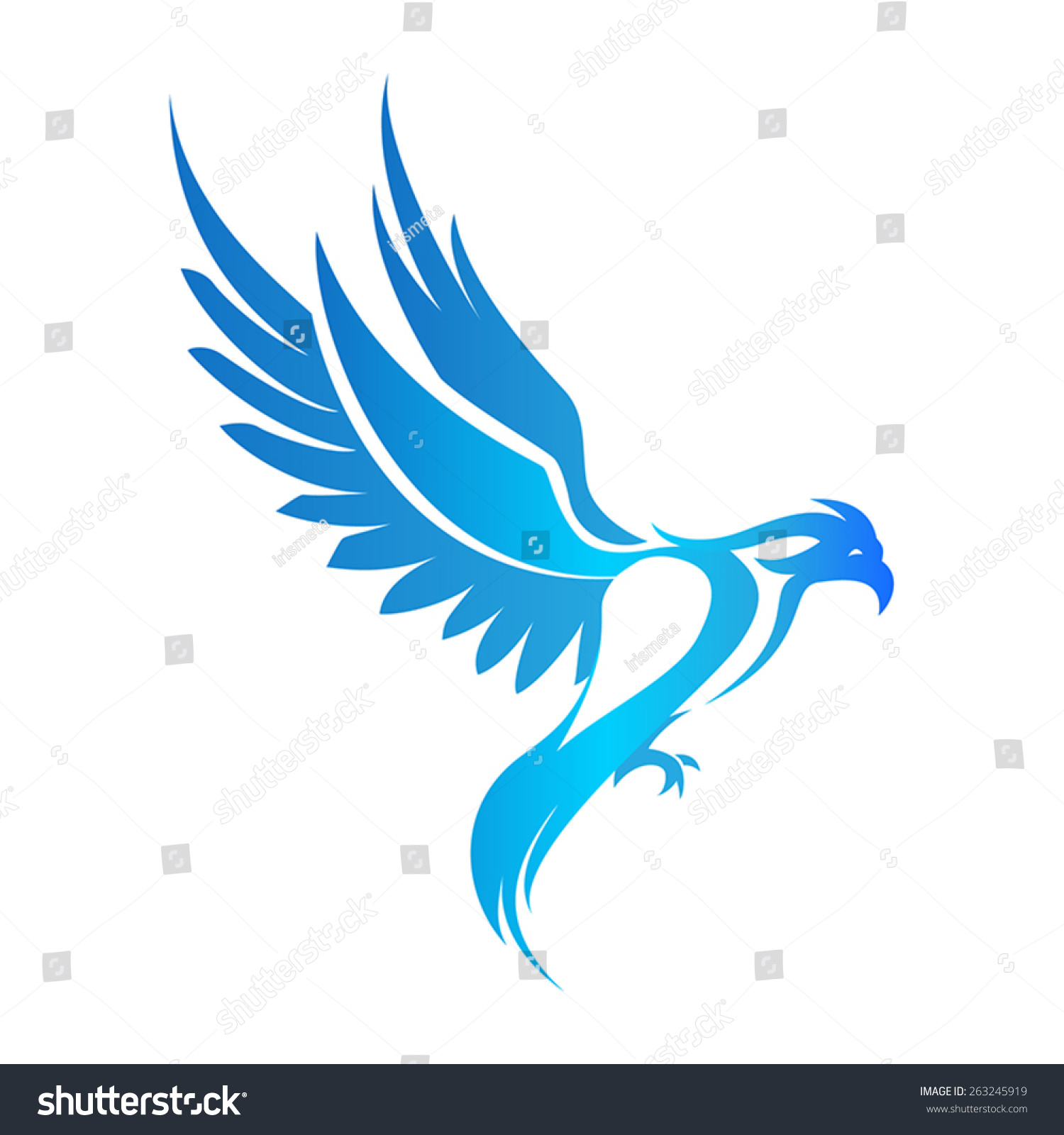 Blue Bird Logo Stock Vector 263245919 Shutterstock