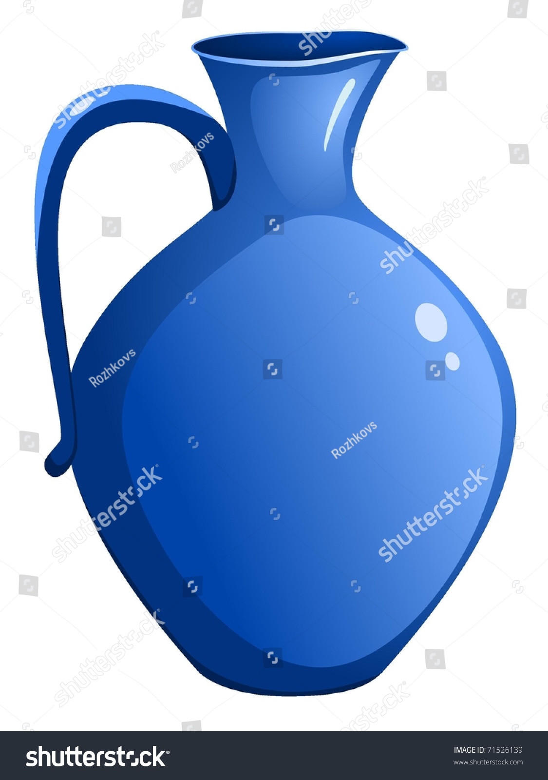 Blue Ceramic Pitcher. Vector - 71526139 : Shutterstock