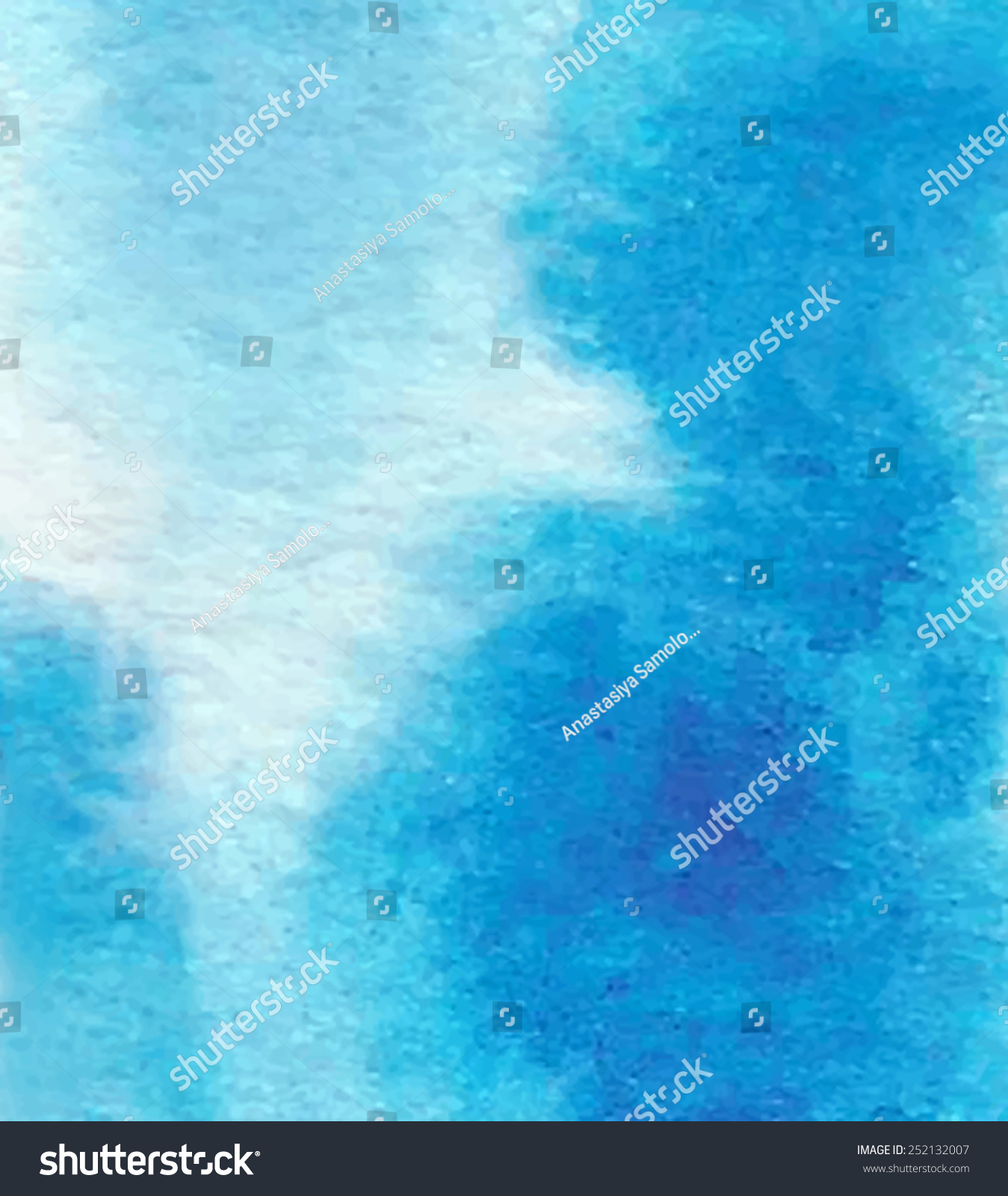 Blue Hand Painted Watercolor Paper Texture Stock Vector Royalty Free