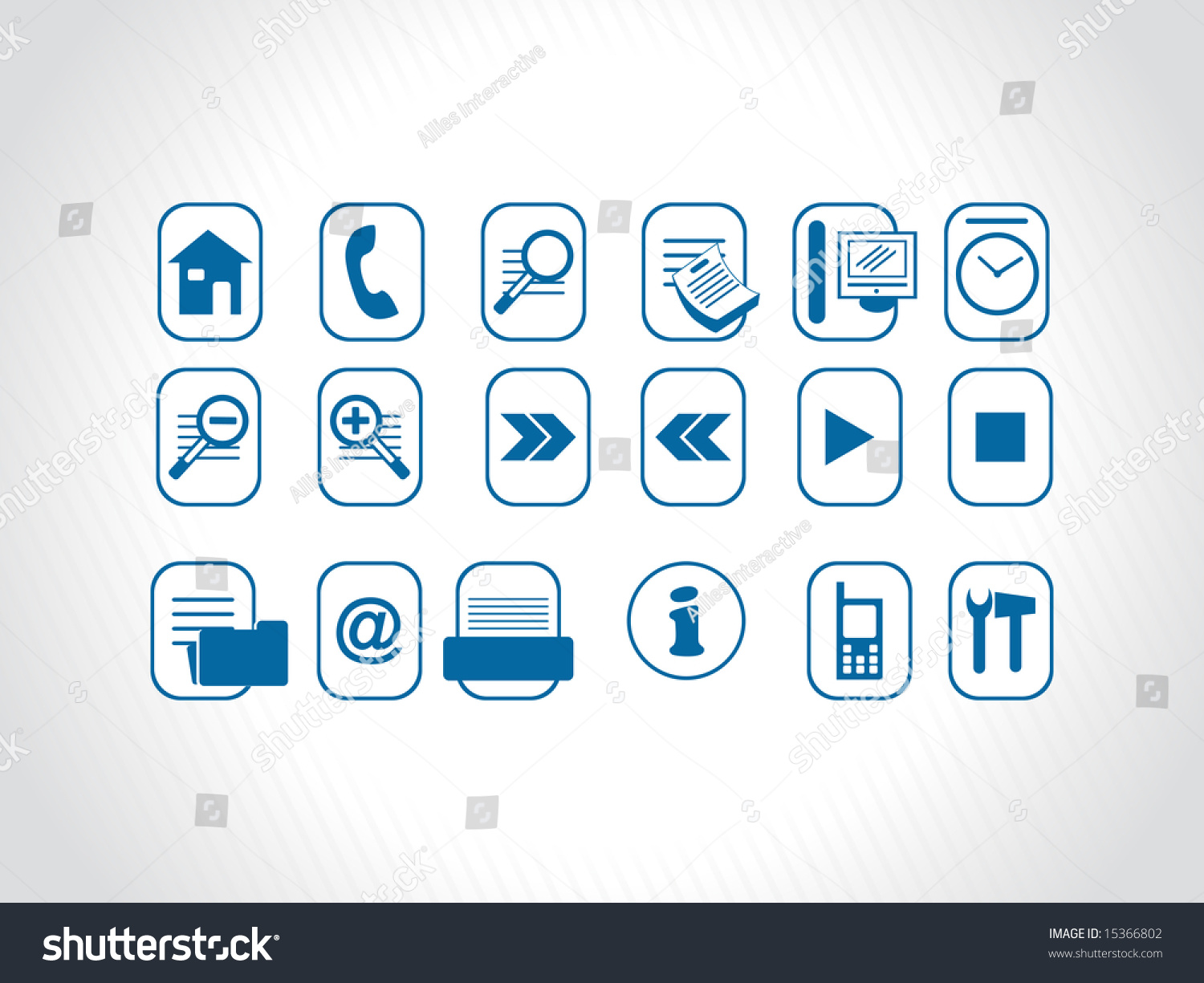 Blue Icons Vector - 15366802 : Shutterstock