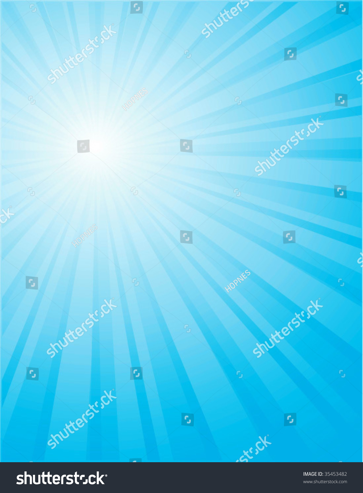 Blue Sun Rays Background Vector - 35453482 : Shutterstock
