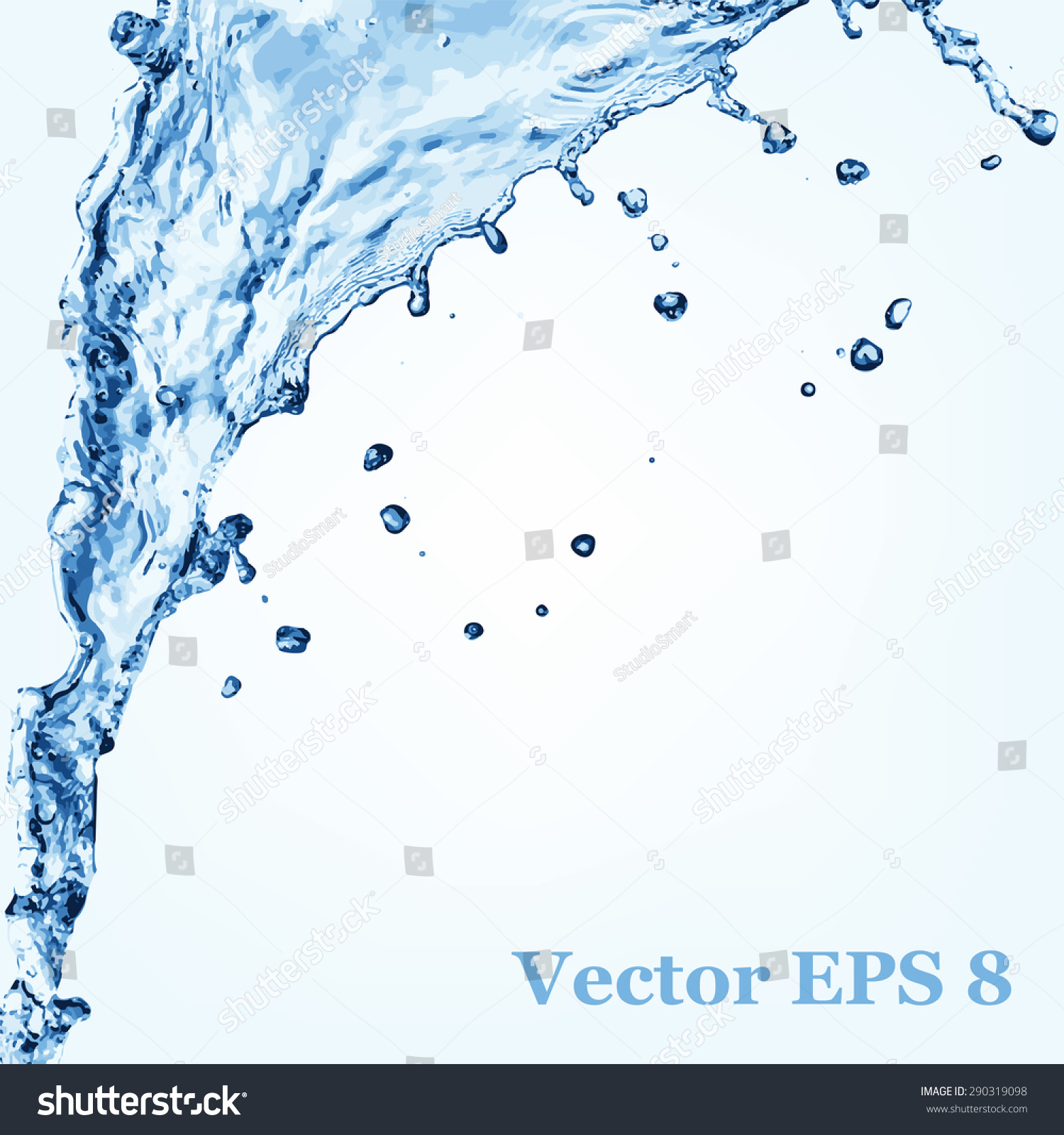 Blue Water Splash Vector Illustration Eps Stock Vector Royalty Free