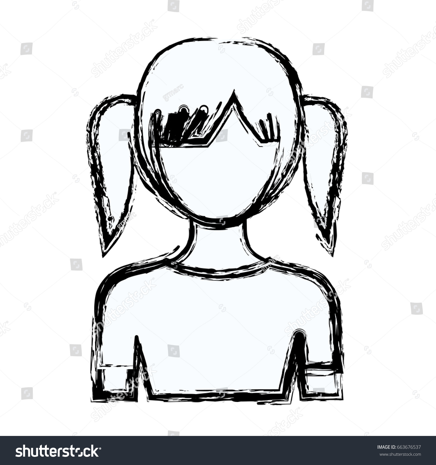 Blurred Silhouette Faceless Half Body Girl Stock Vector Royalty Free