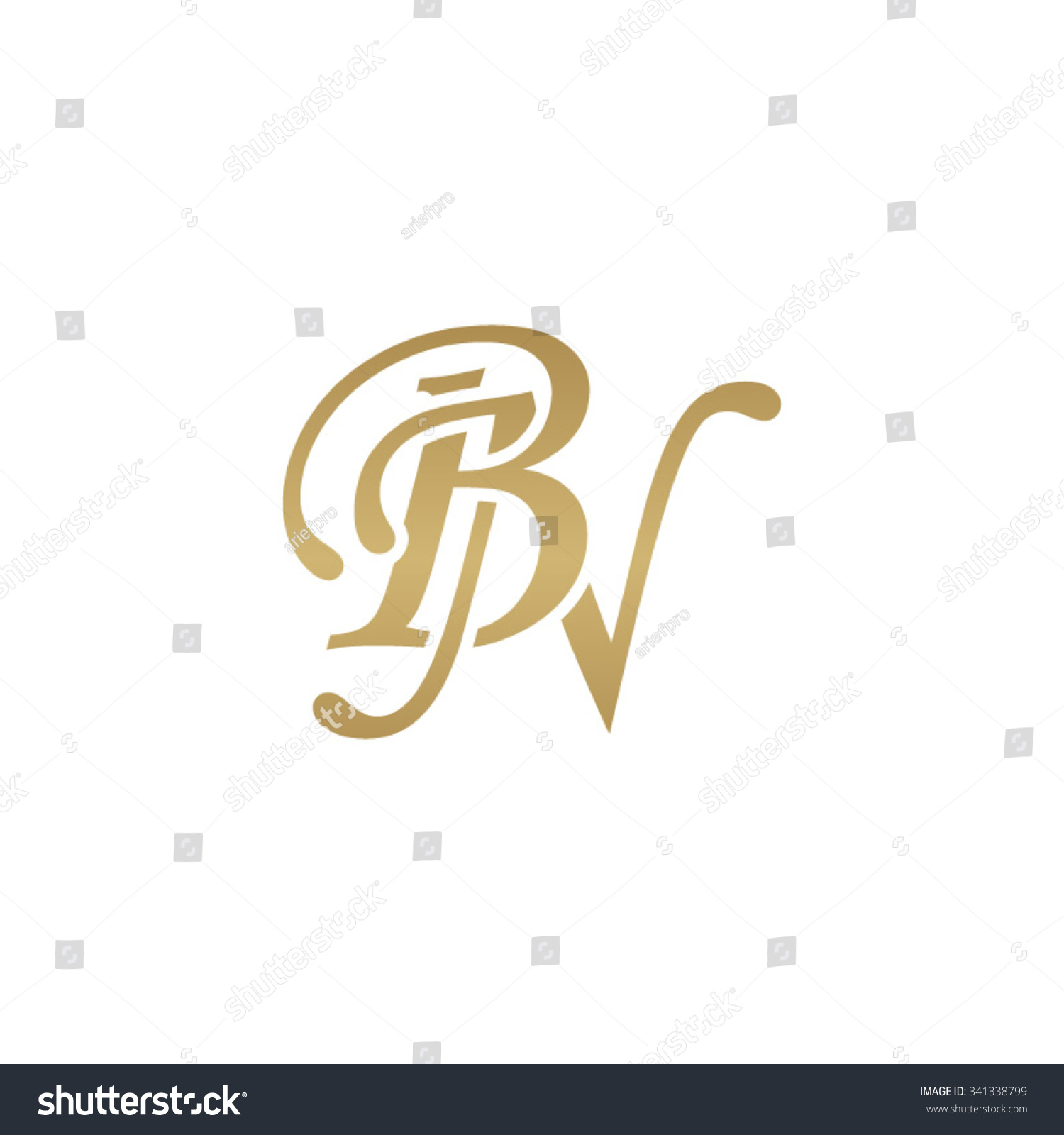 Bn Initial Monogram Logo Stock Vector Illustration 341338799 Shutterstock