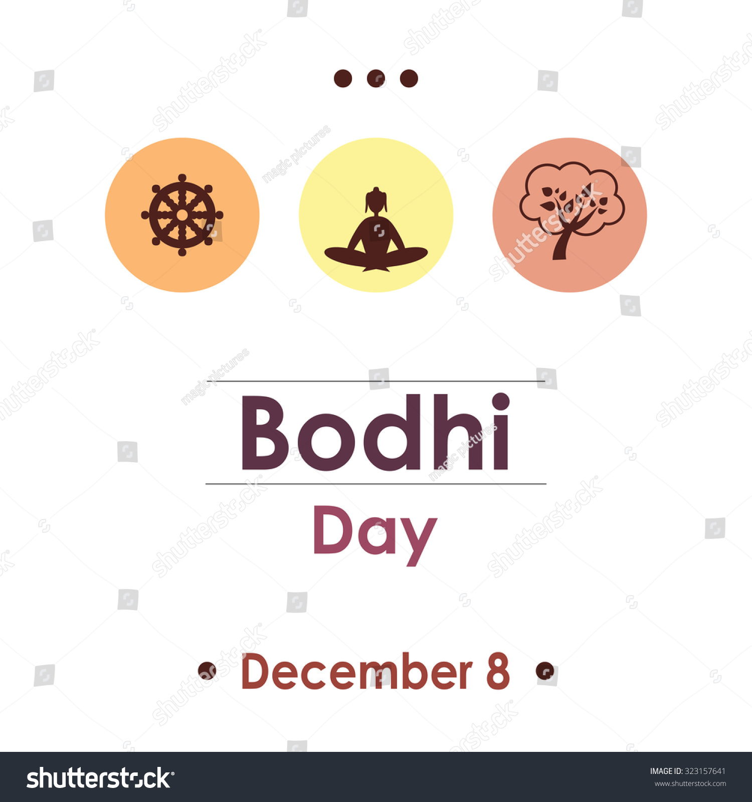 Bodhi Day Dotted Greeting Card Design Stock Vector 323157641 Shutterstock