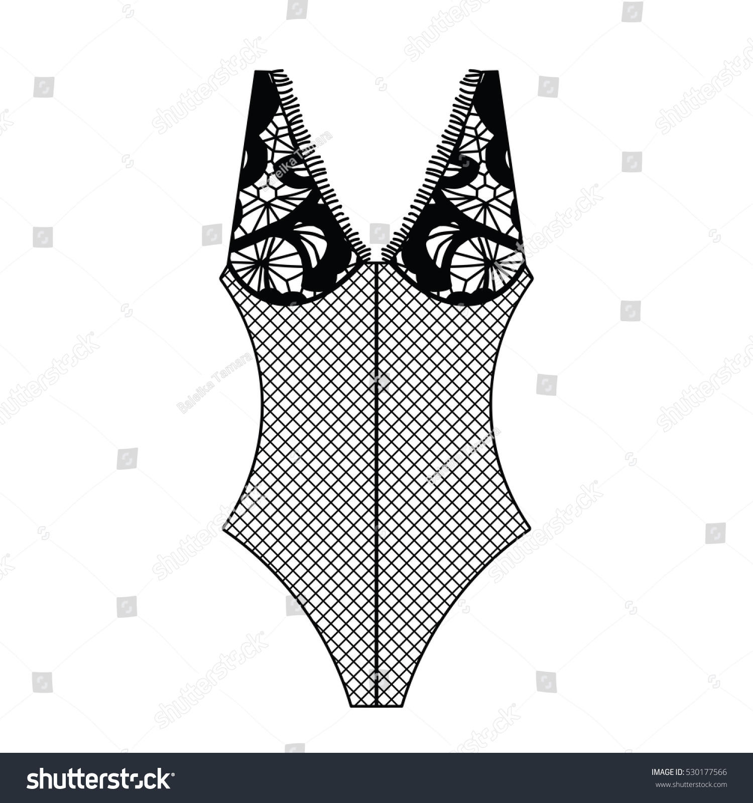 Body Lingerie Lacy Beautiful Body Vector Stock Vector Royalty Free