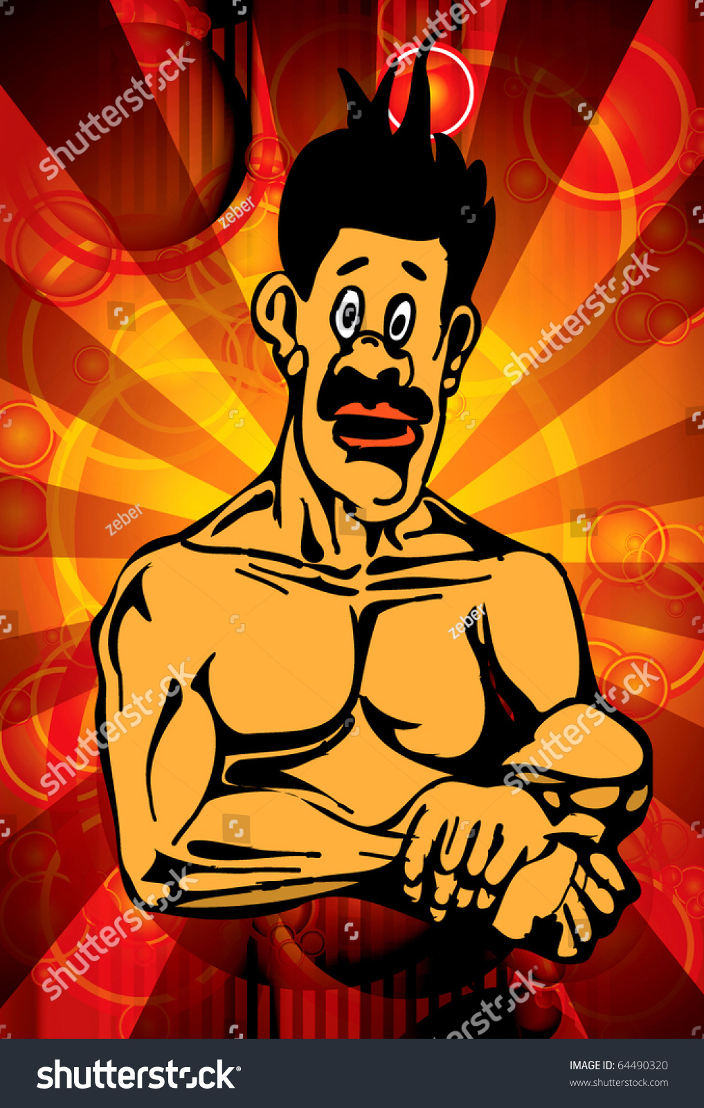 Bodybuilder Cartoon Stock Vector Illustration 64490320 : Shutterstock