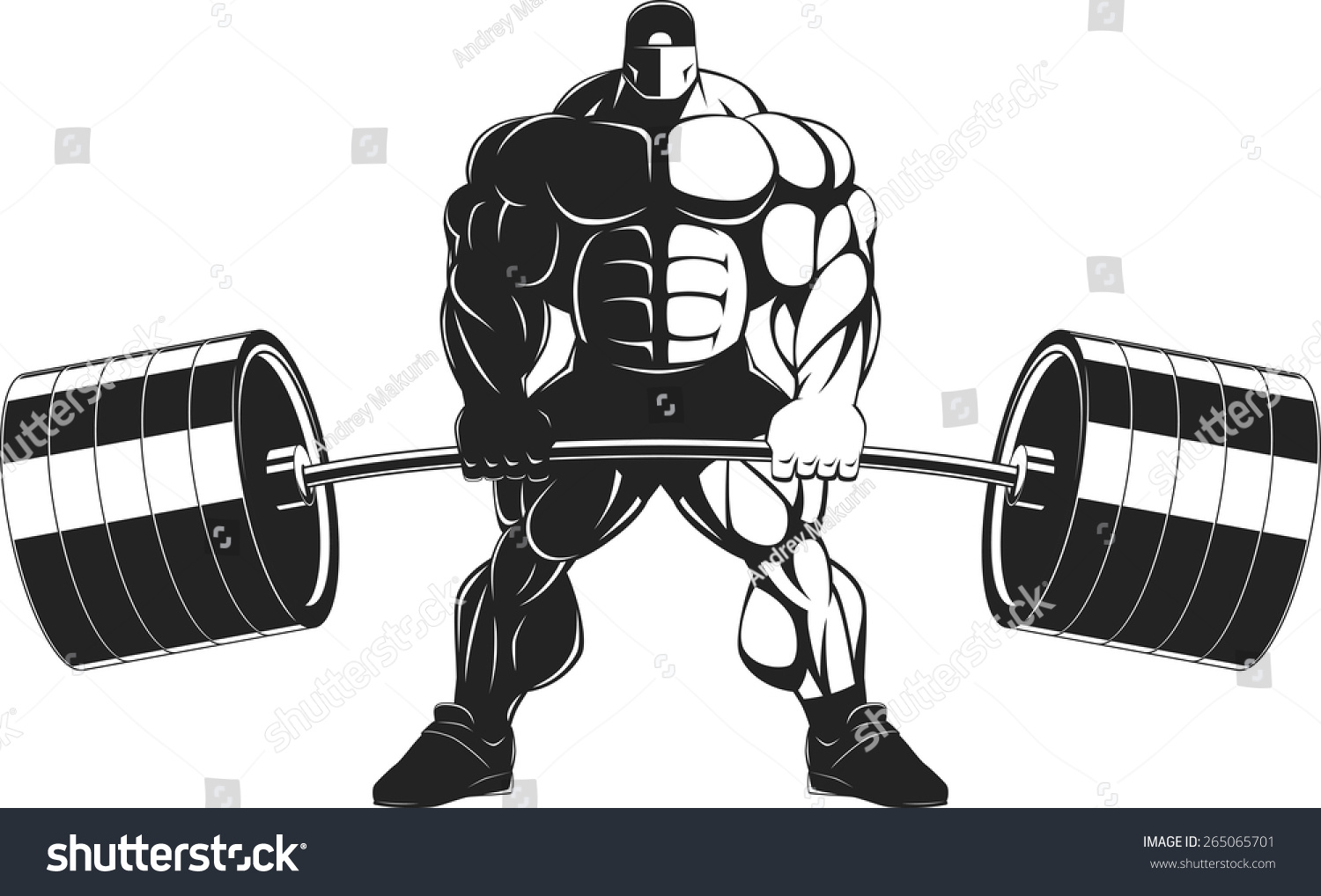Bodybuilder Barbell Stock Vector 265065701 - Shutterstock