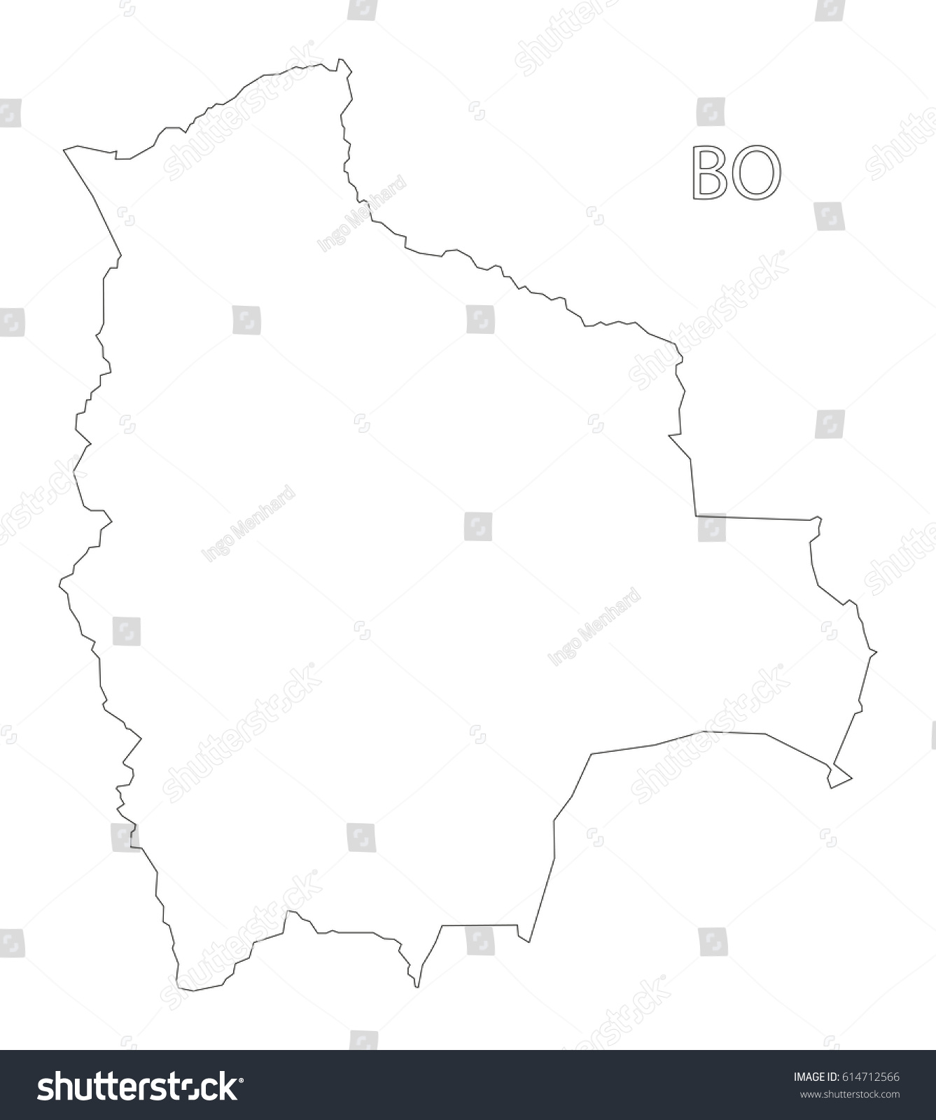 Bolivia Outline Silhouette Map Illustration Stock Vector Royalty Free