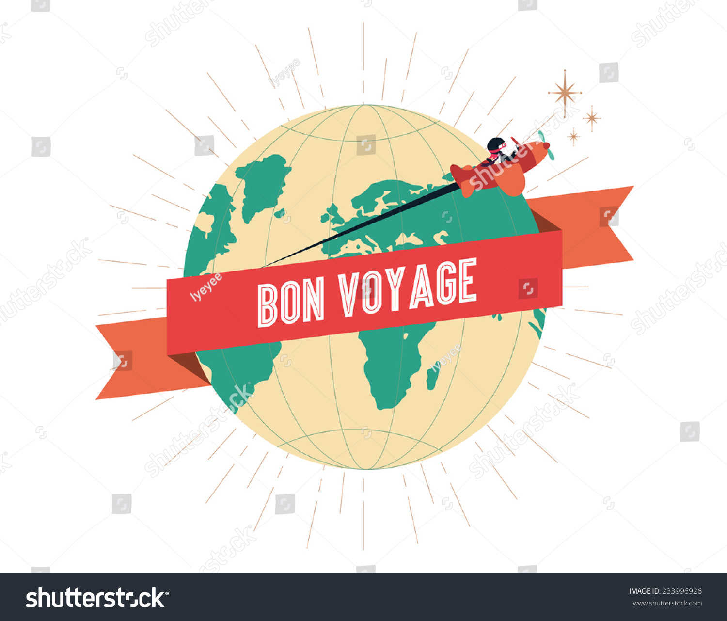 Bon Voyage Template Vectorillustration Stock Vector 233996926