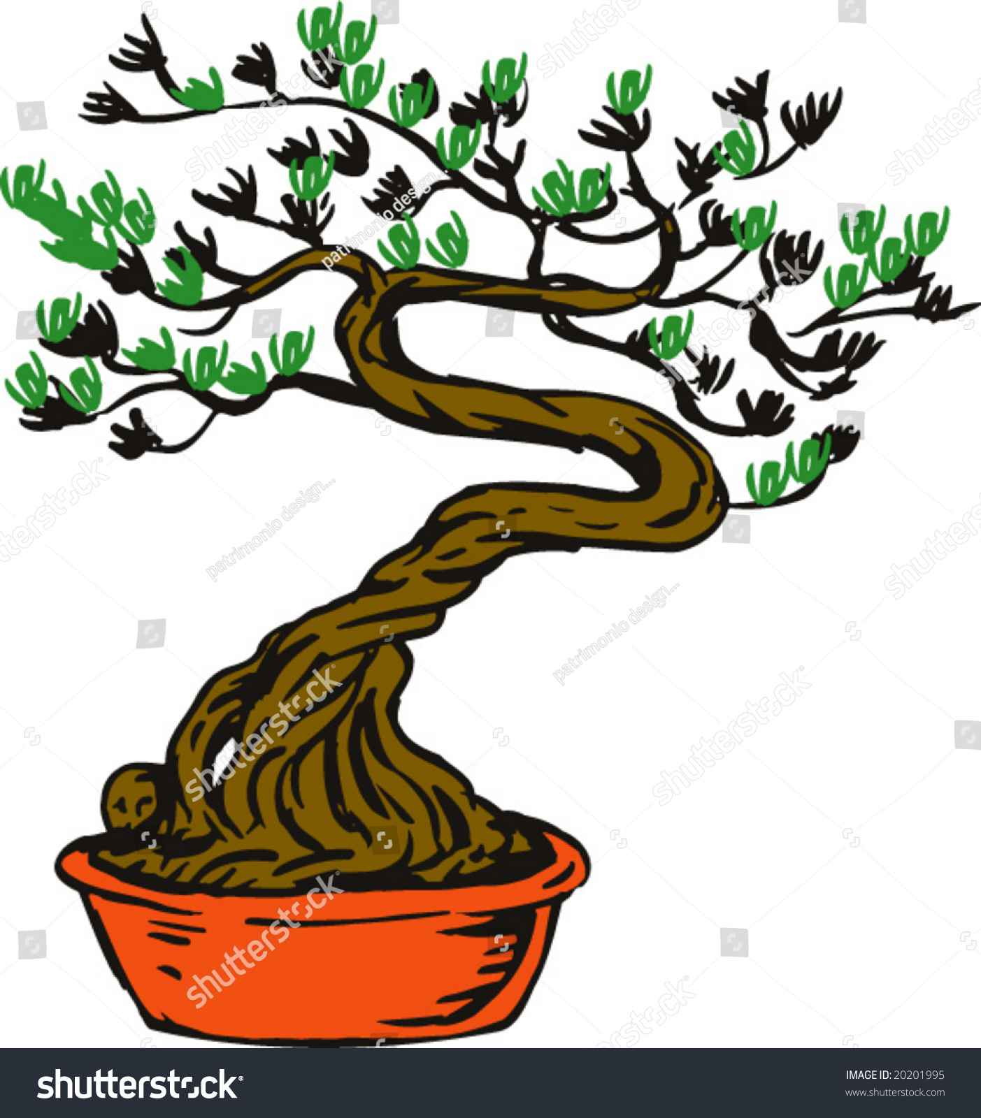 Bonsai Tree Stock Vector Illustration 20201995 : Shutterstock