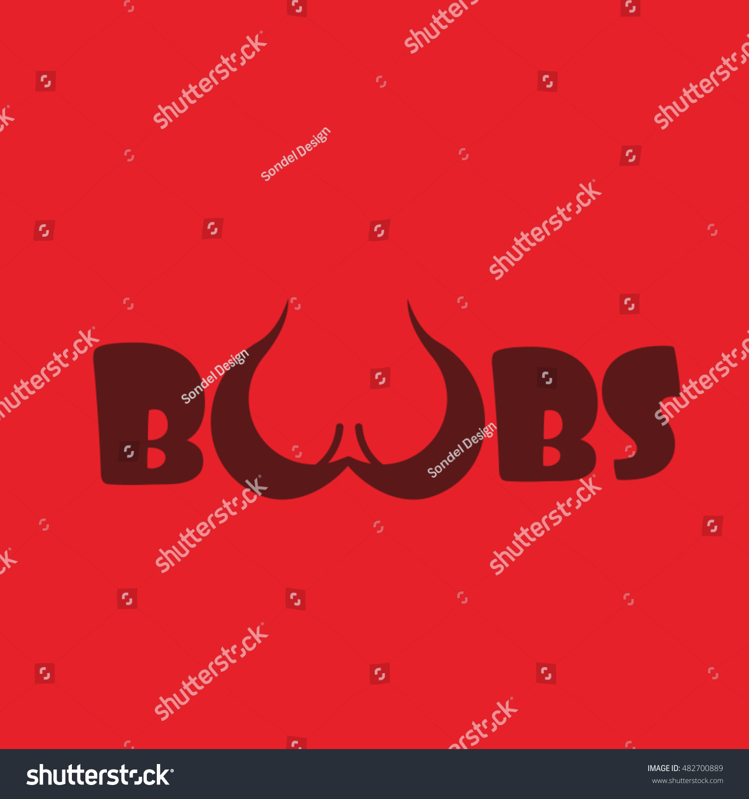 Boobs Logo Red Background Stock Vector 482700889 Shutterstock