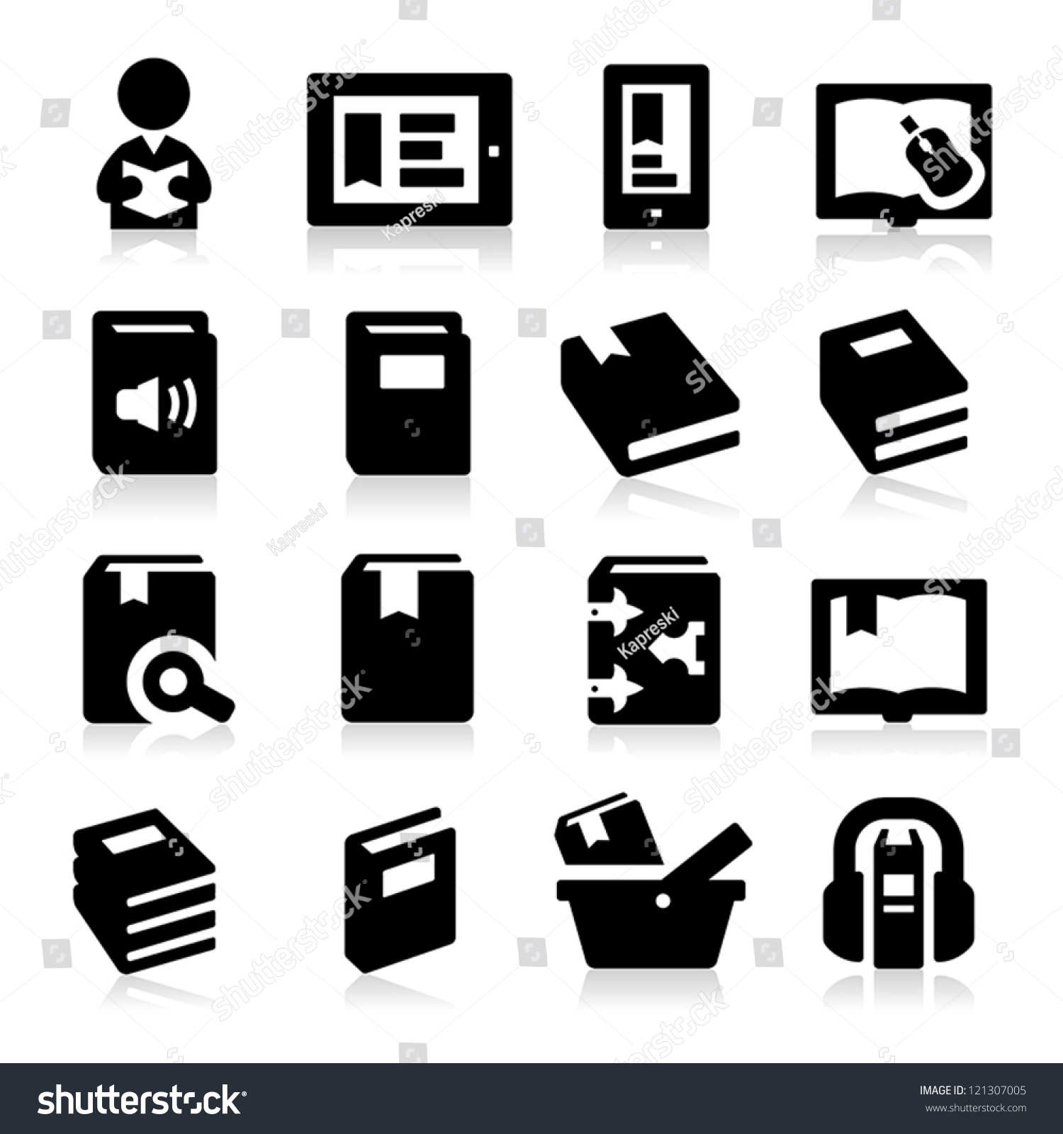 Book Icons Stock Vector Illustration 121307005 : Shutterstock