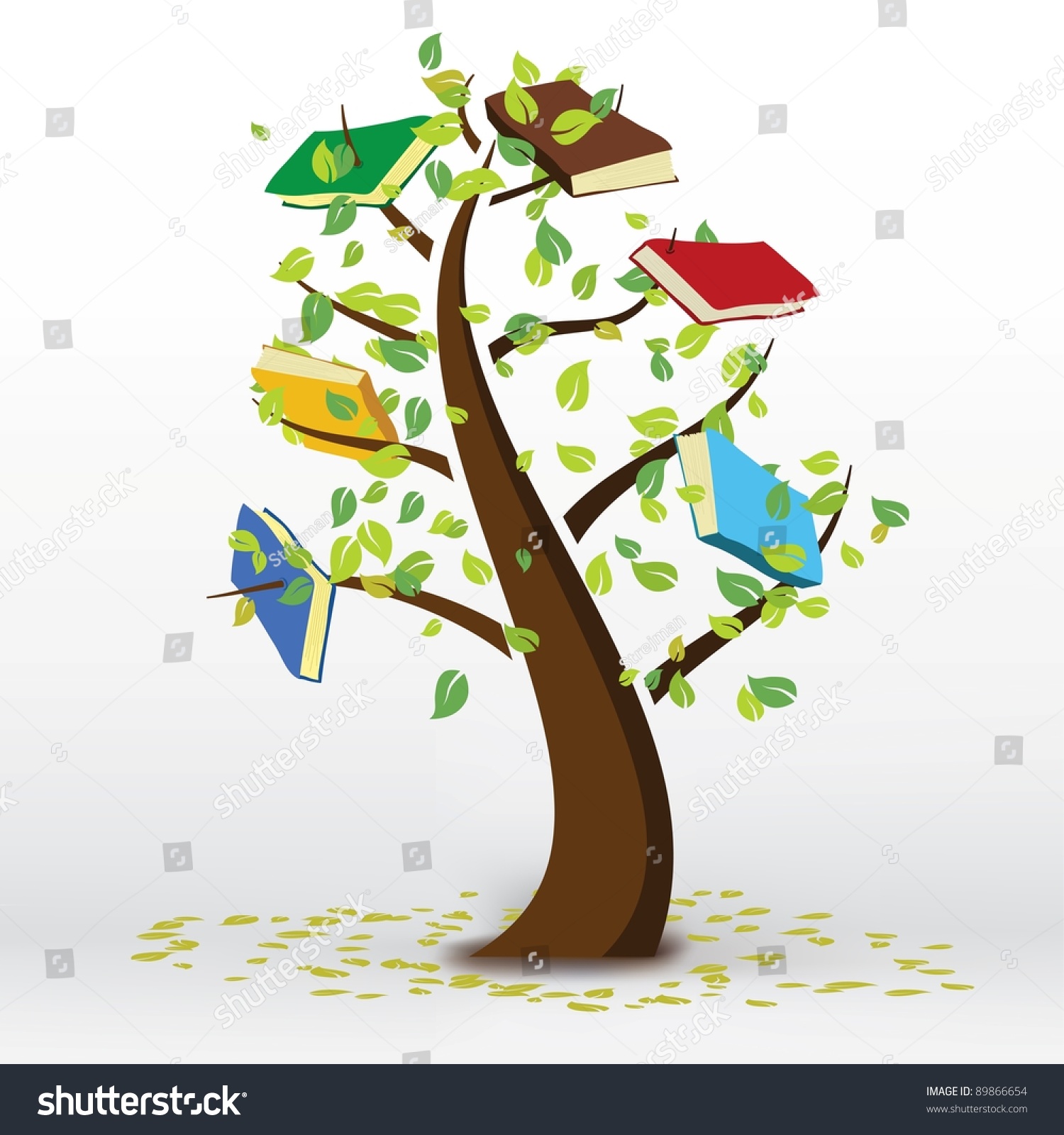 Book Tree Stock Vector Illustration 89866654 : Shutterstock