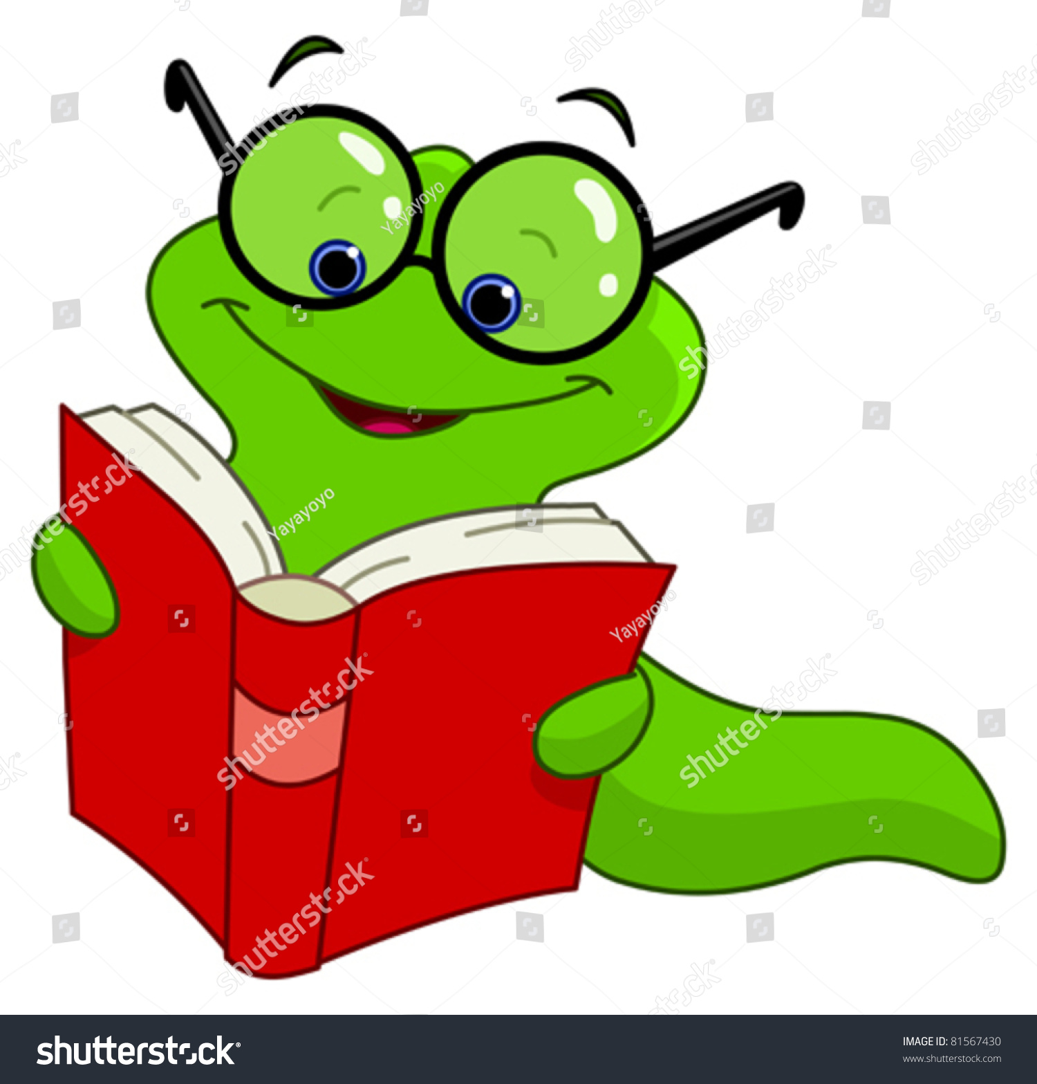 Book Worm Stock Vector Illustration 81567430 : Shutterstock