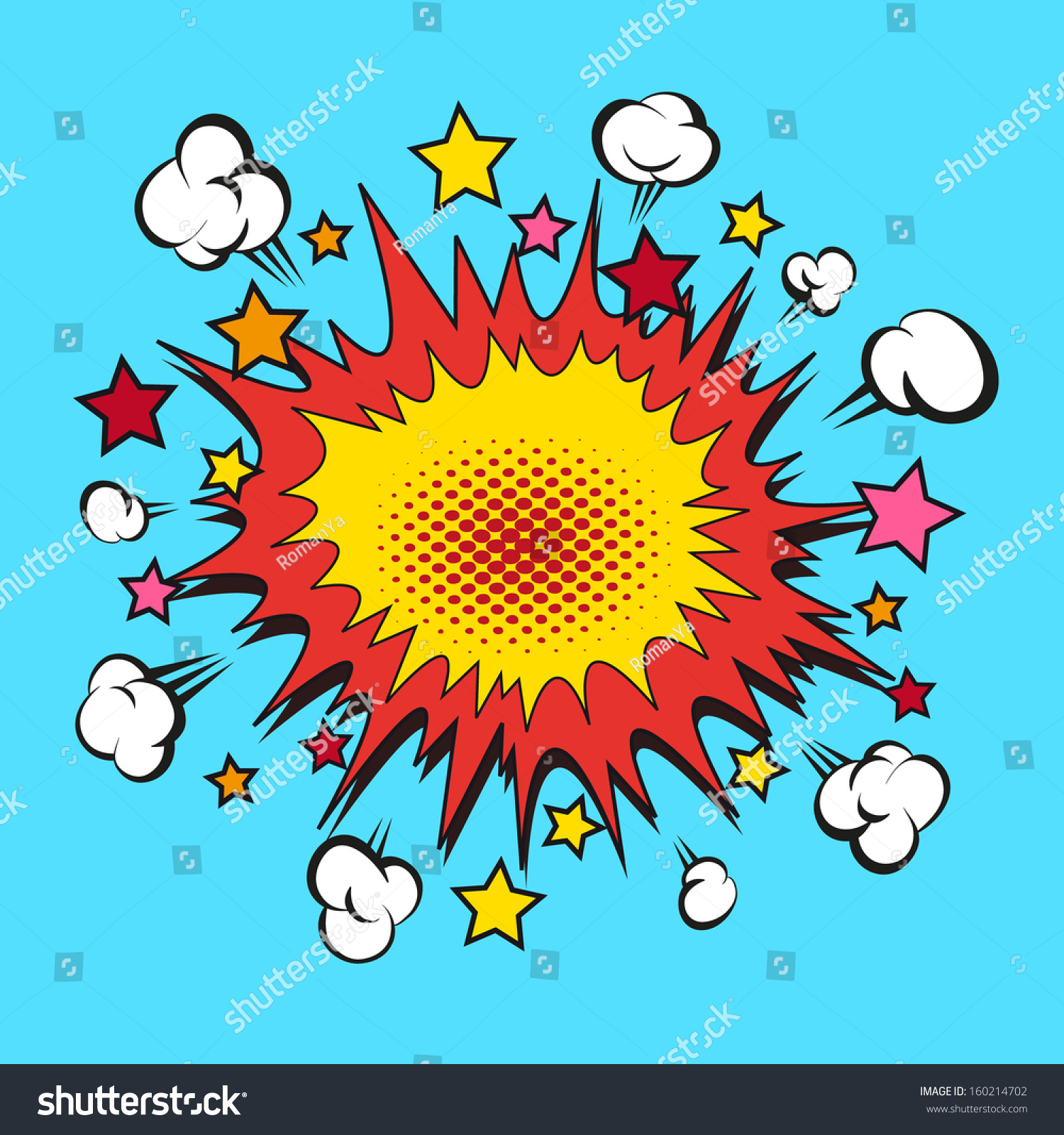 Boom Comic Book Explosion Vector Illustration Stock Vector Royalty