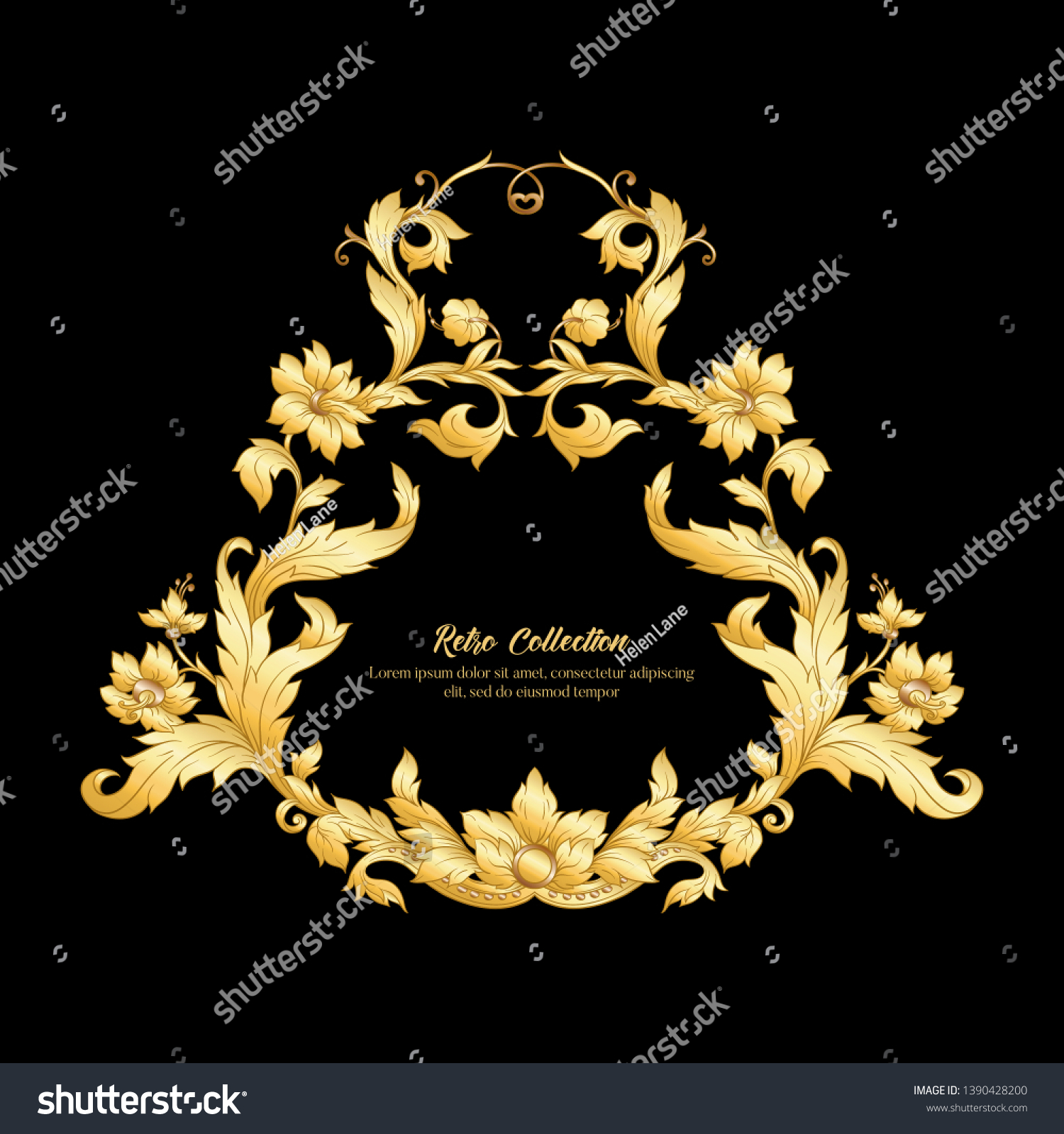 Border Frame Label Rococo Victorian Renaissance Stock Vector Royalty