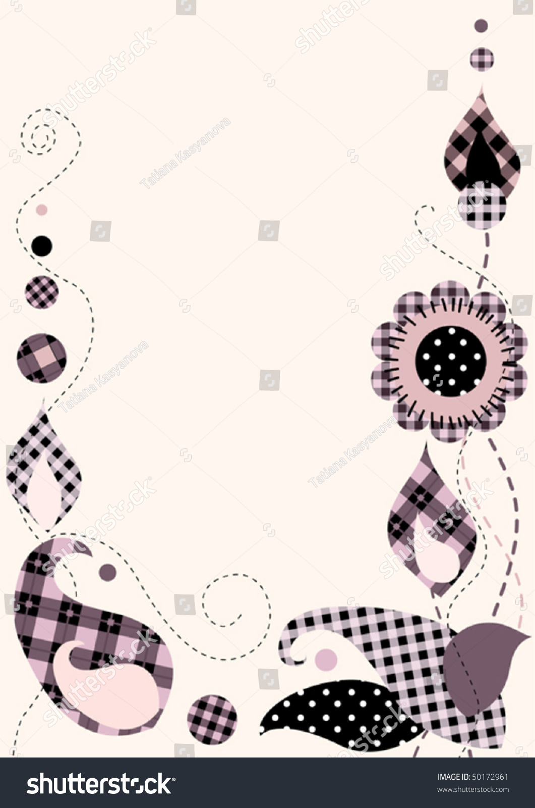 Border Patchwork, A4 Bleed, Illustrator 8 Eps Vector. 50172961