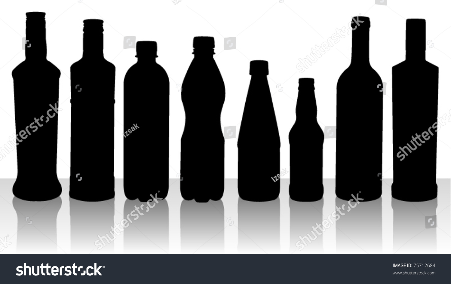 Bottle Silhouettes Stock Vector 75712684 : Shutterstock