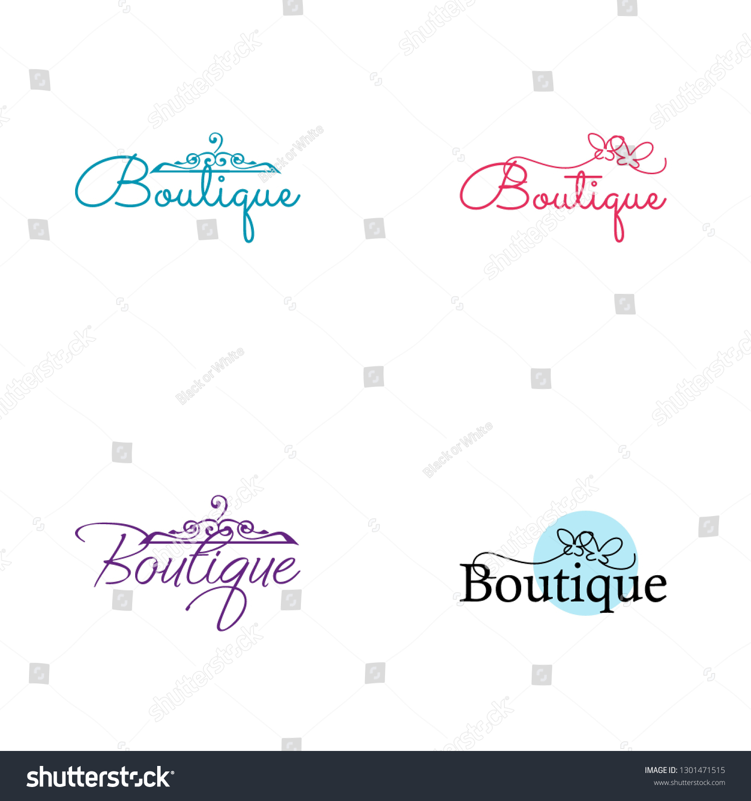 Boutique Logo Design Stock Vector Royalty Free 1301471515 Shutterstock